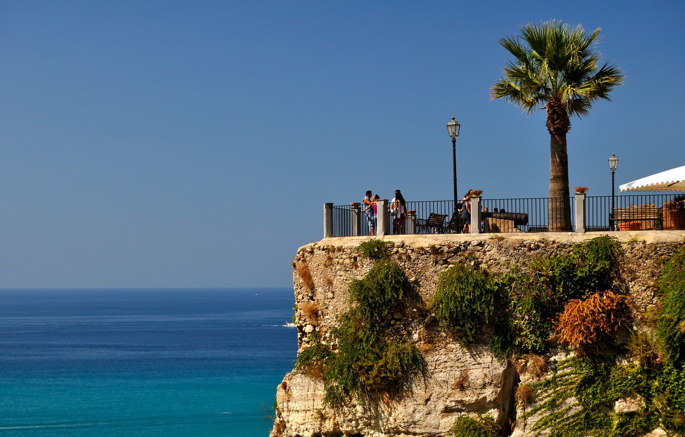 Wallpaper sea, the sky, Italy, Tropea, lookout, Calabria image for desktop, section пейзажи