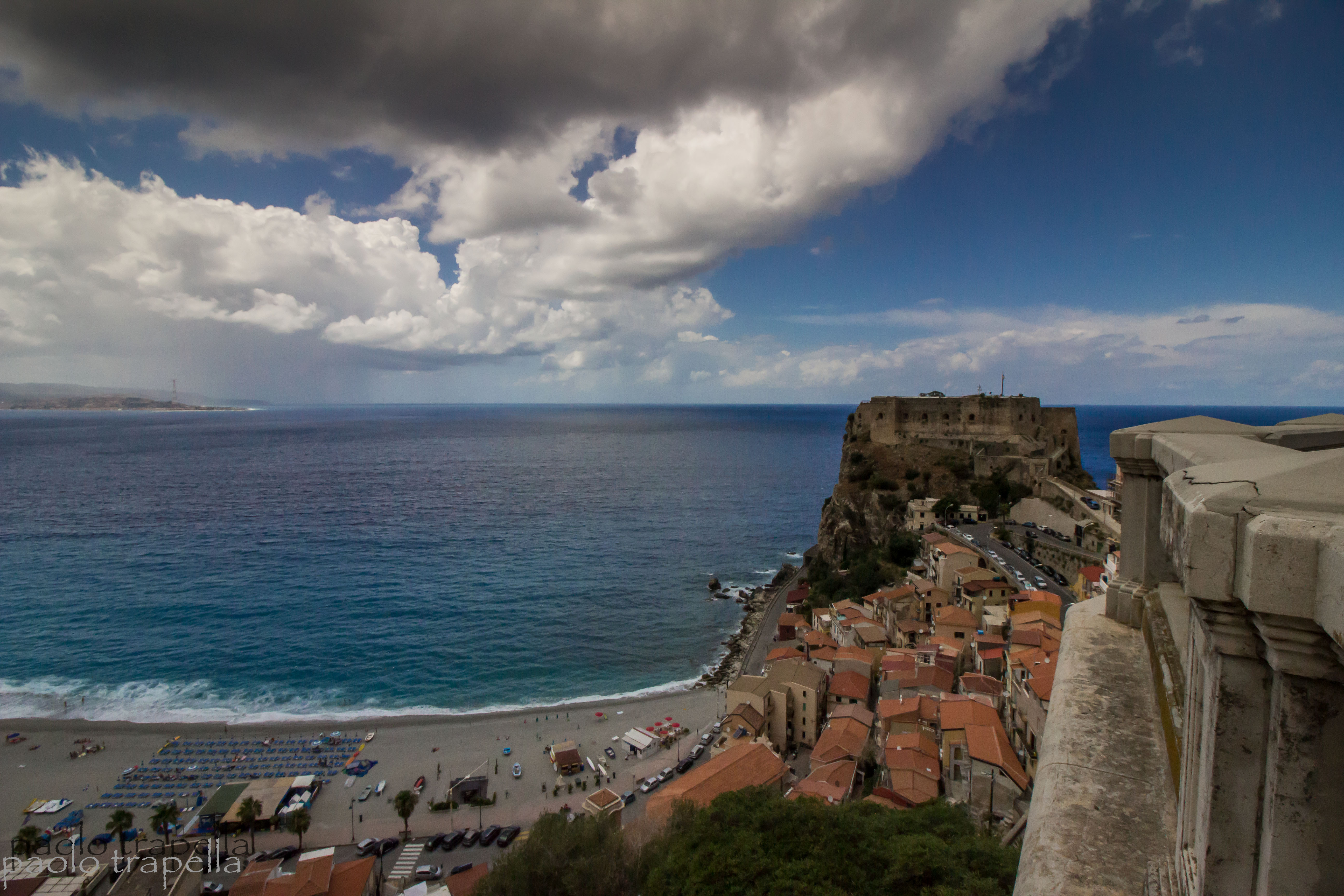 Wallpaper, scilla, Calabria, Italia, mare, panorama, cielo, nuvole, clouds, water, acqua 5184x3456