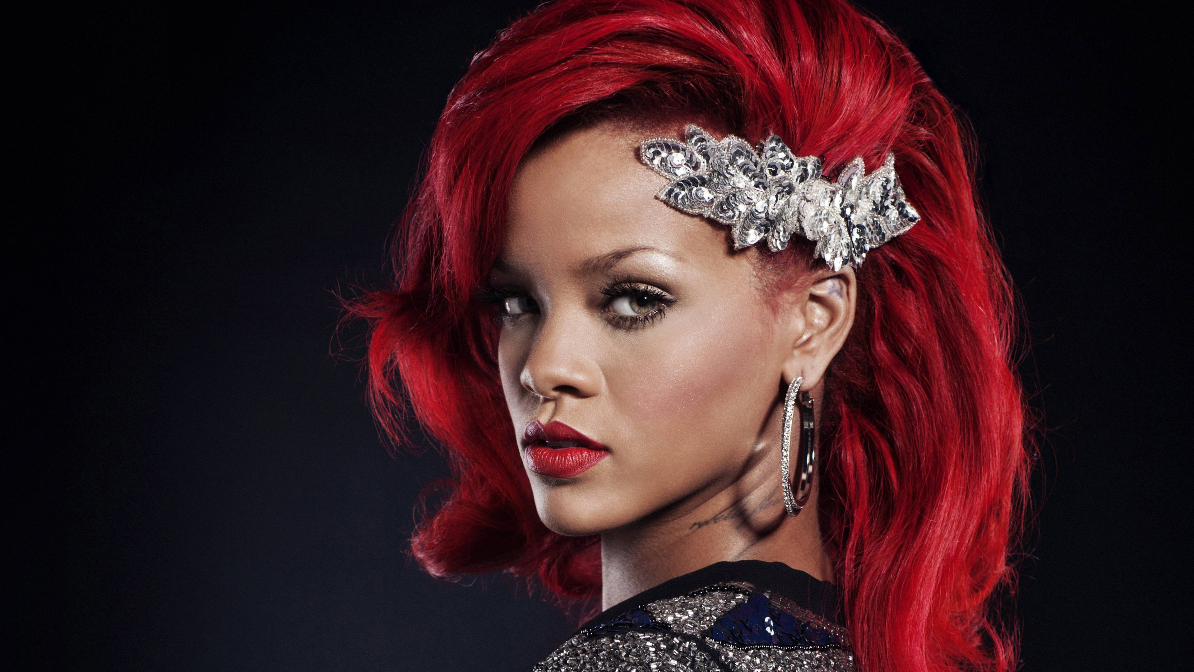 Download Rihanna, red colored hair, famous celebrity, singer wallpaper, 3840x 4K UHD 16: Widescreen