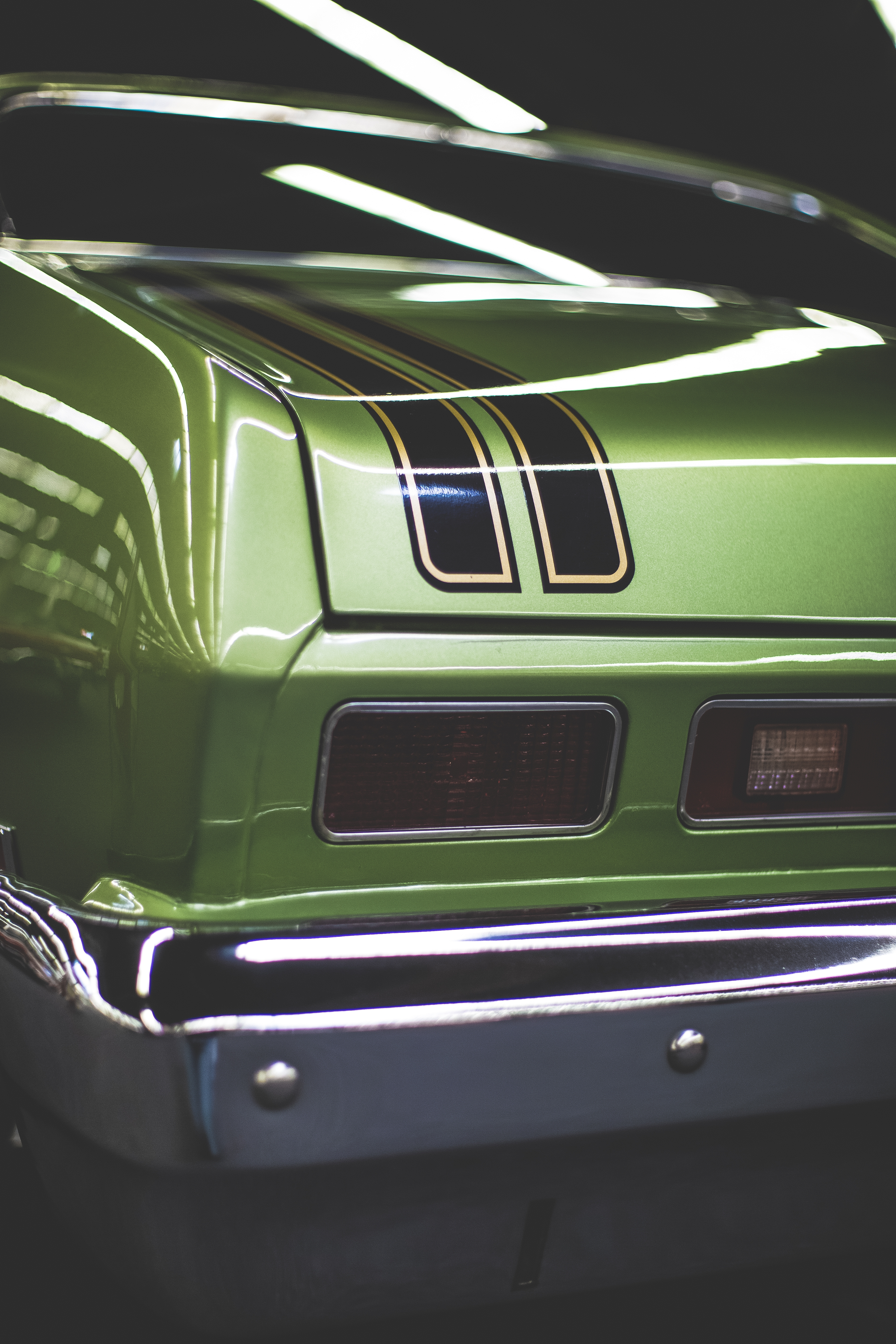 Download 3840x5760 Chevrolet Nova Ss, Green Retro Cars, Rear View Wallpaper