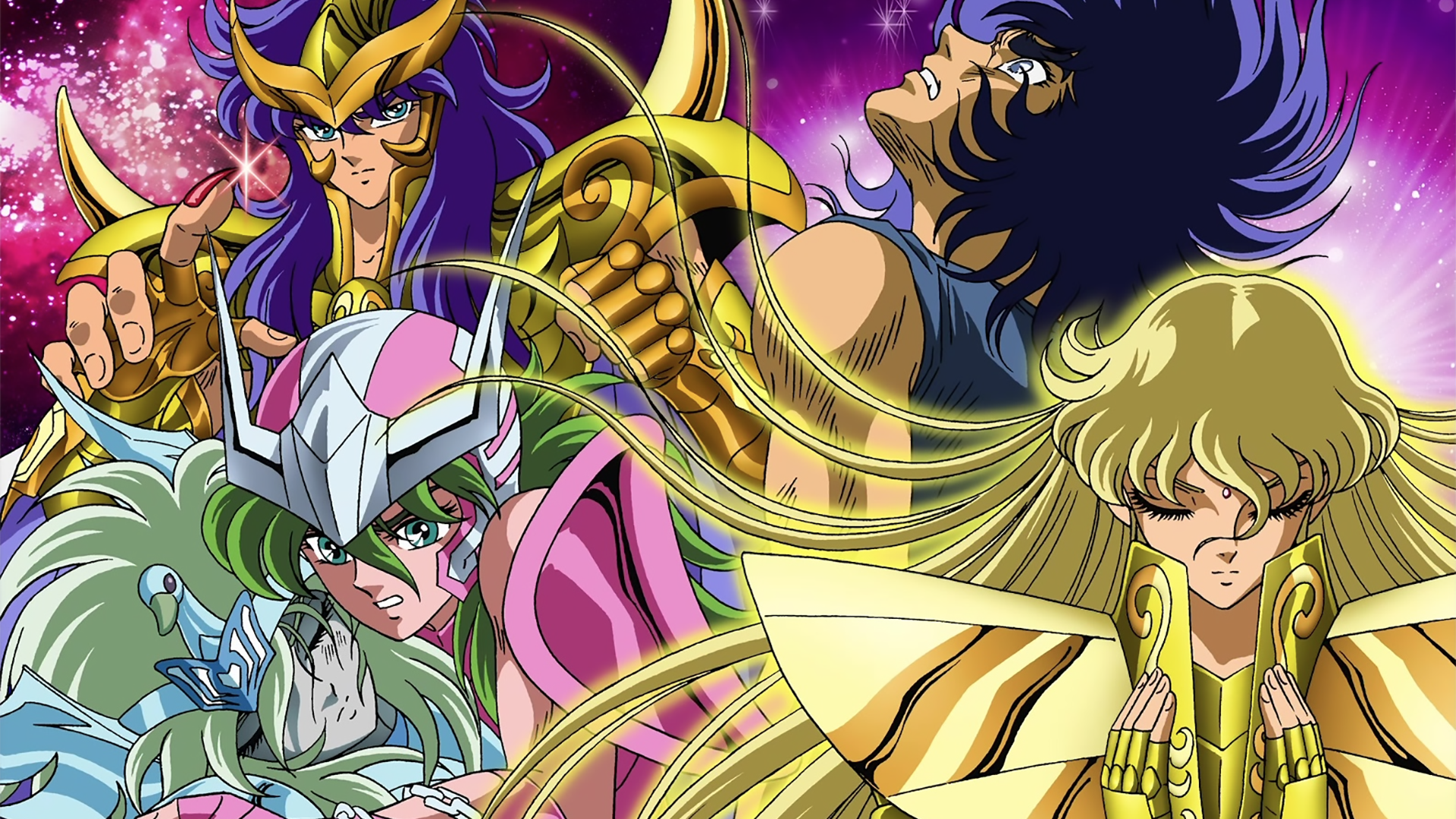 Andromeda Shun Cygnus Hyoga Phoenix Ikki Saint Seiya Scorpio Milo Virgo Shaka Wallpaper:1920x1080