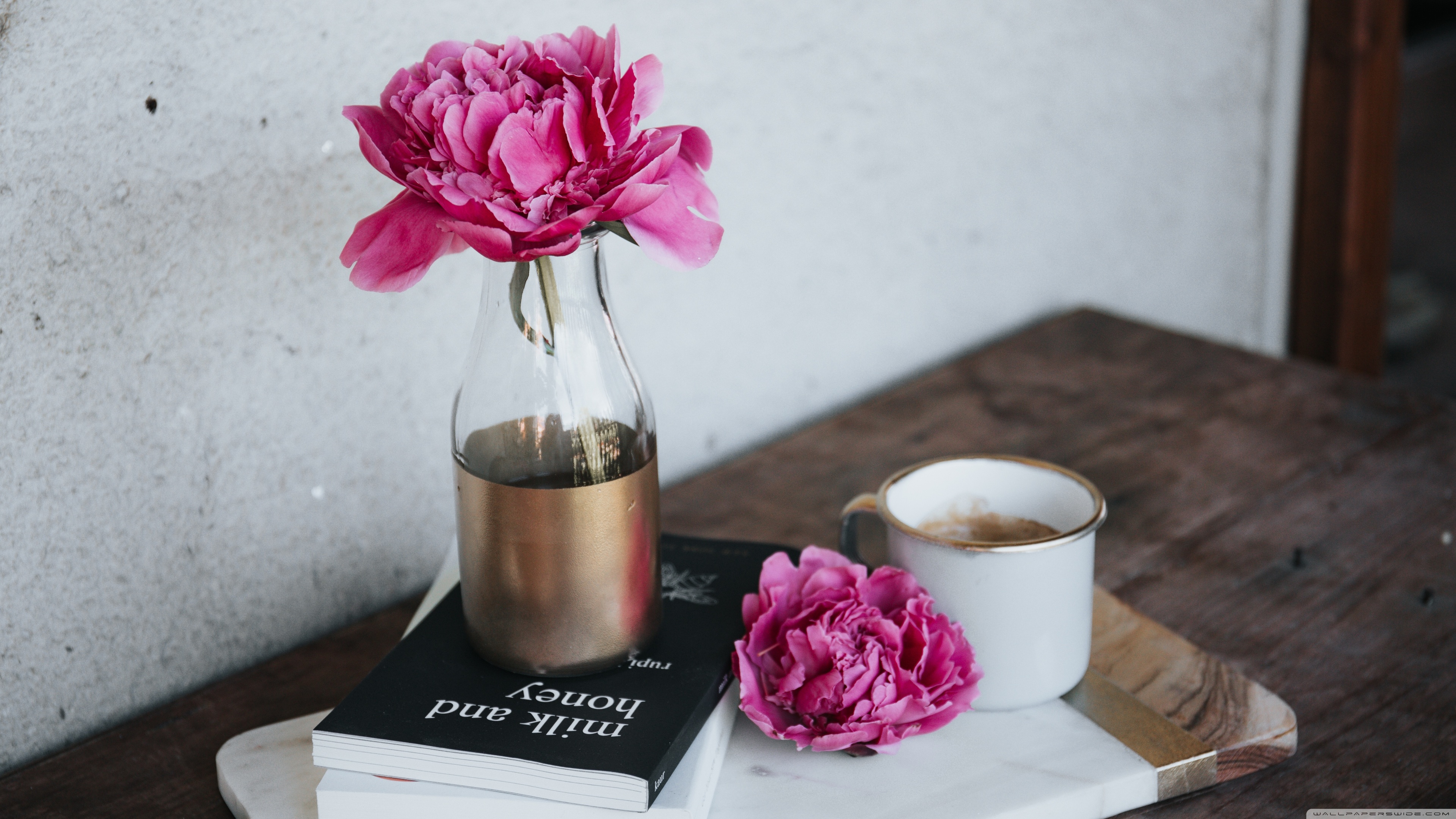 Pink Coffee Mug And Flower