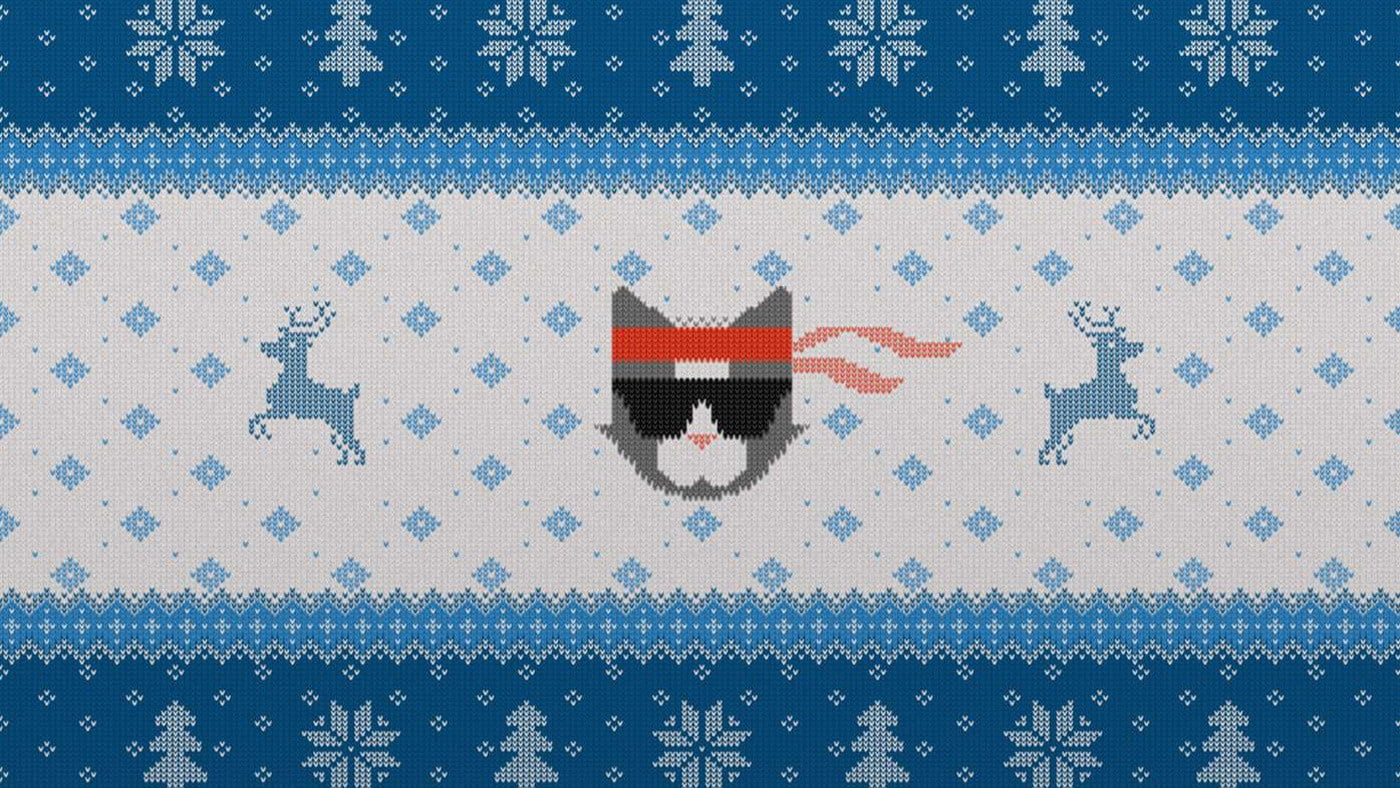 The Microsoft Ninja Cat Is Back In Holiday Escape Wallpaper Collection