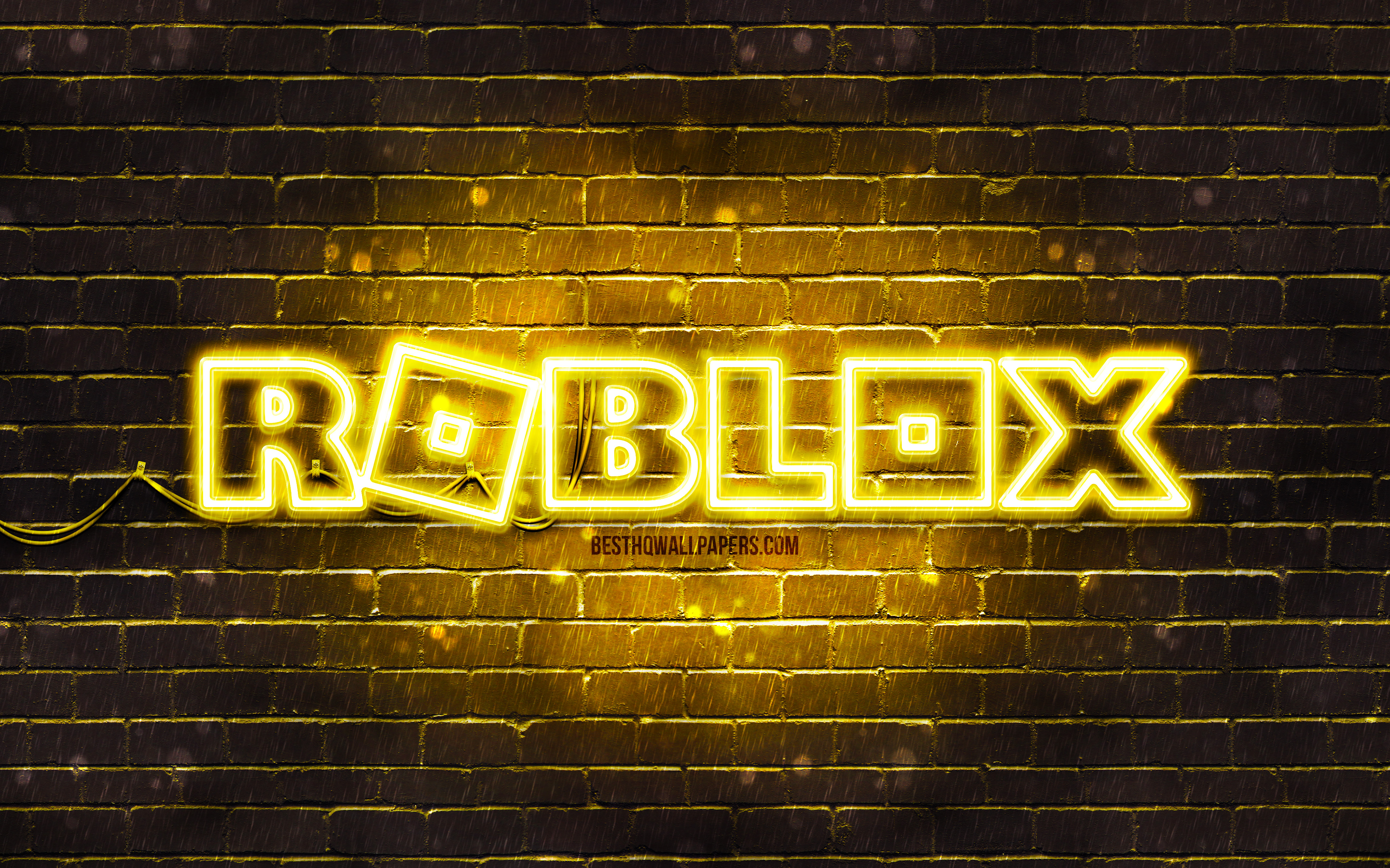 Download wallpaper Roblox yellow logo, 4k, yellow brickwall, Roblox logo, online games, Roblox neon logo, Roblox for desktop with resolution 3840x2400. High Quality HD picture wallpaper