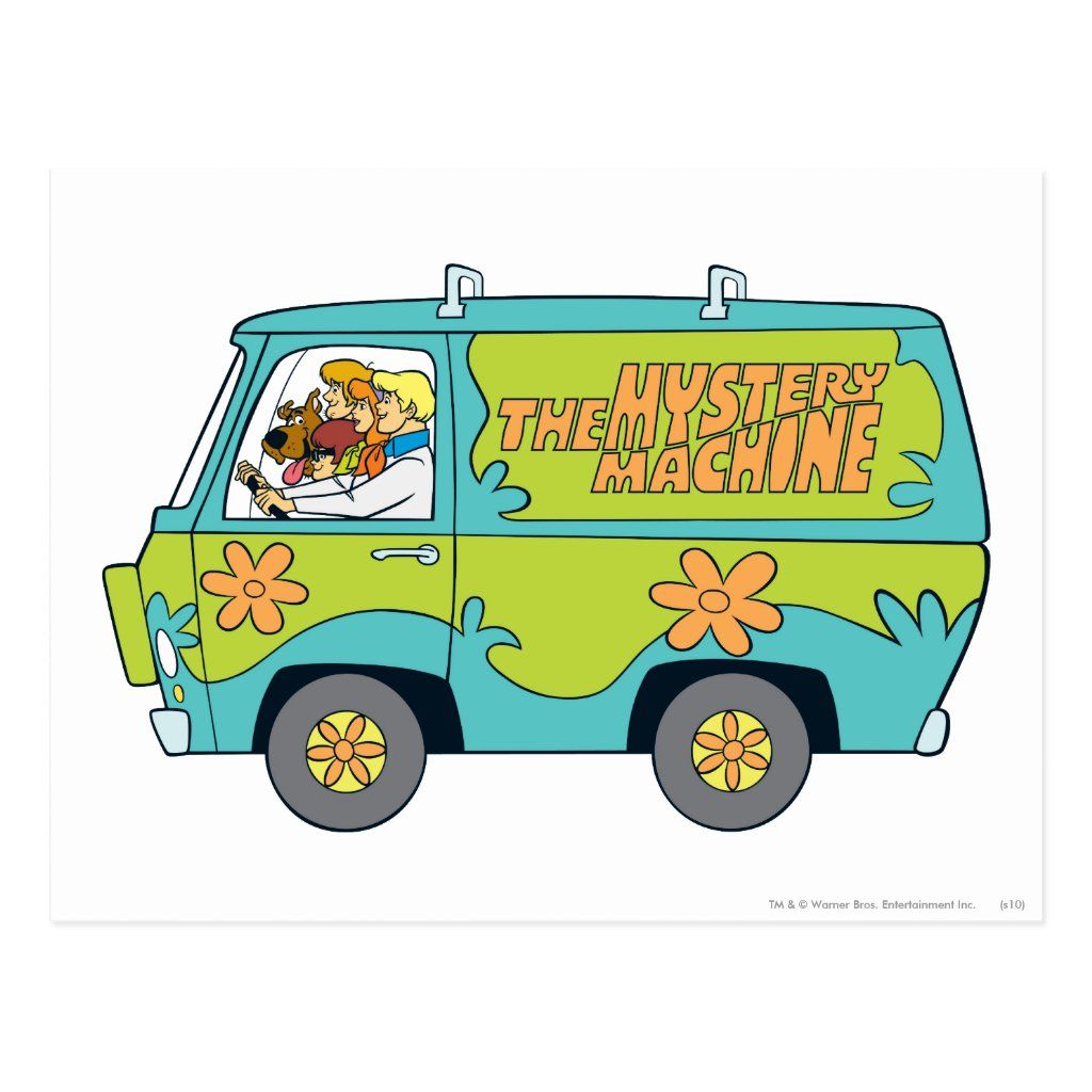 The Mystery Machine Left Side Postcard. Zazzle.com. Scooby doo mystery incorporated, Van drawing, Mystery machine van