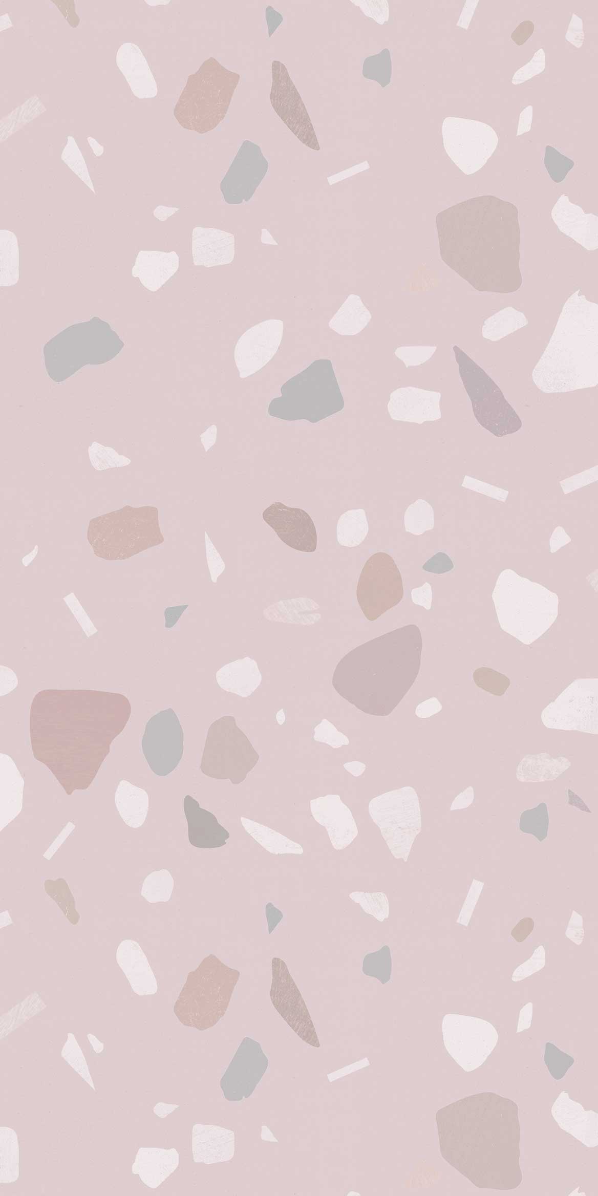 Pink & Cream Terrazzo Wallpaper