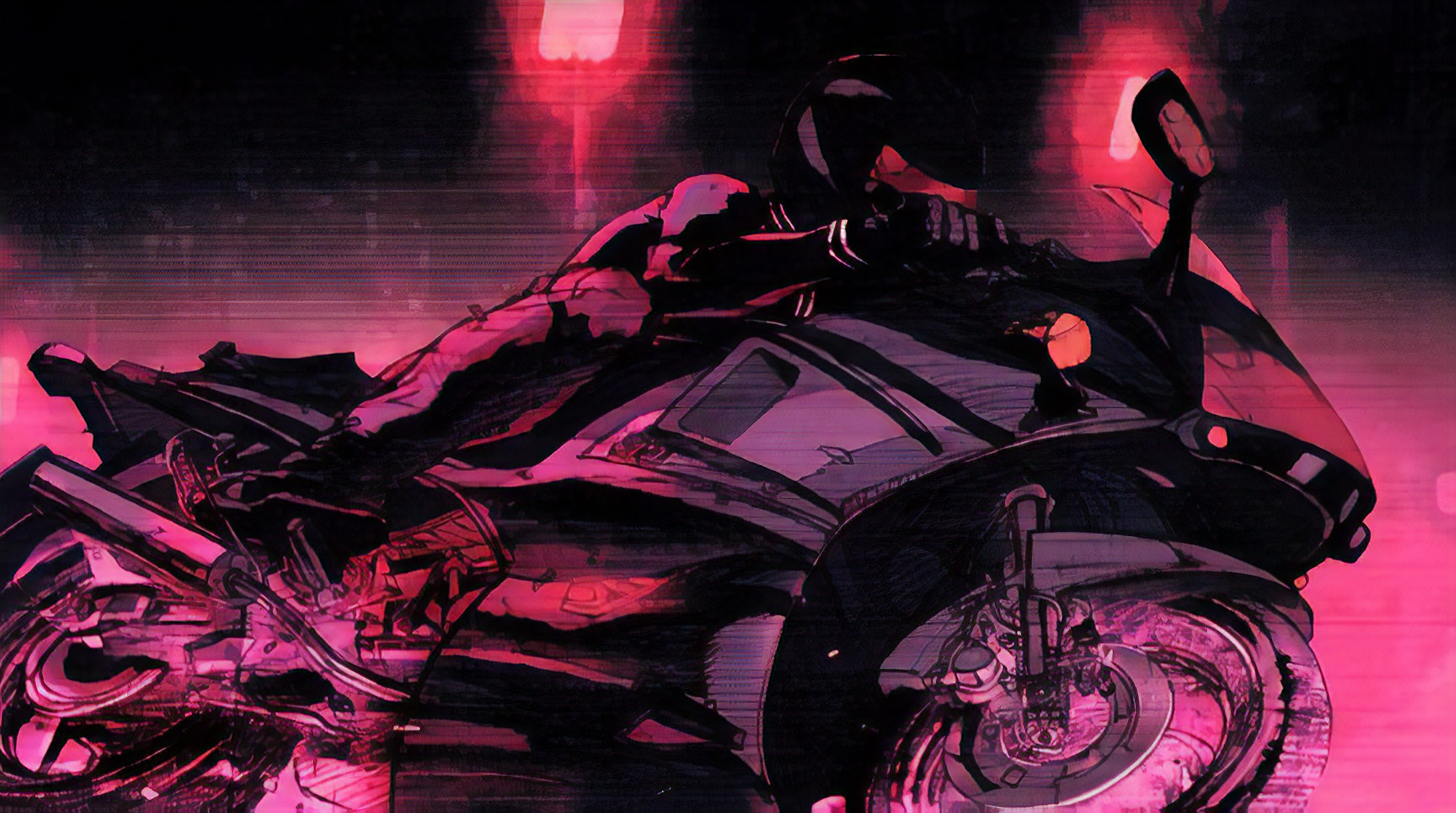 Perturbator Dangerous Days Biker (Ariel Zucker Brull) [2176x1215] #Music #IndieArtist #Chicago. Synthwave, Synthwave art, Biker