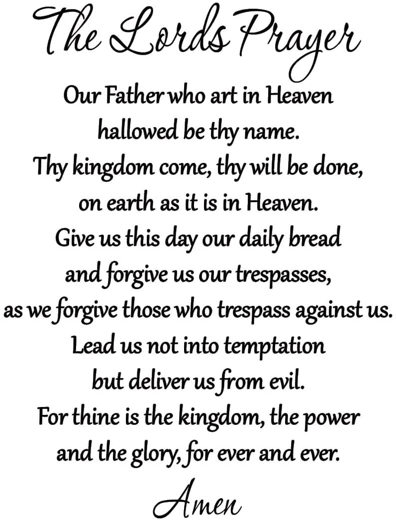 The Lord's Prayer Bible Wall Decal Our Father Vinyl Wall Art Scripture Quote Faith Home Christian Decor Stickers, Tools & Home Improvement