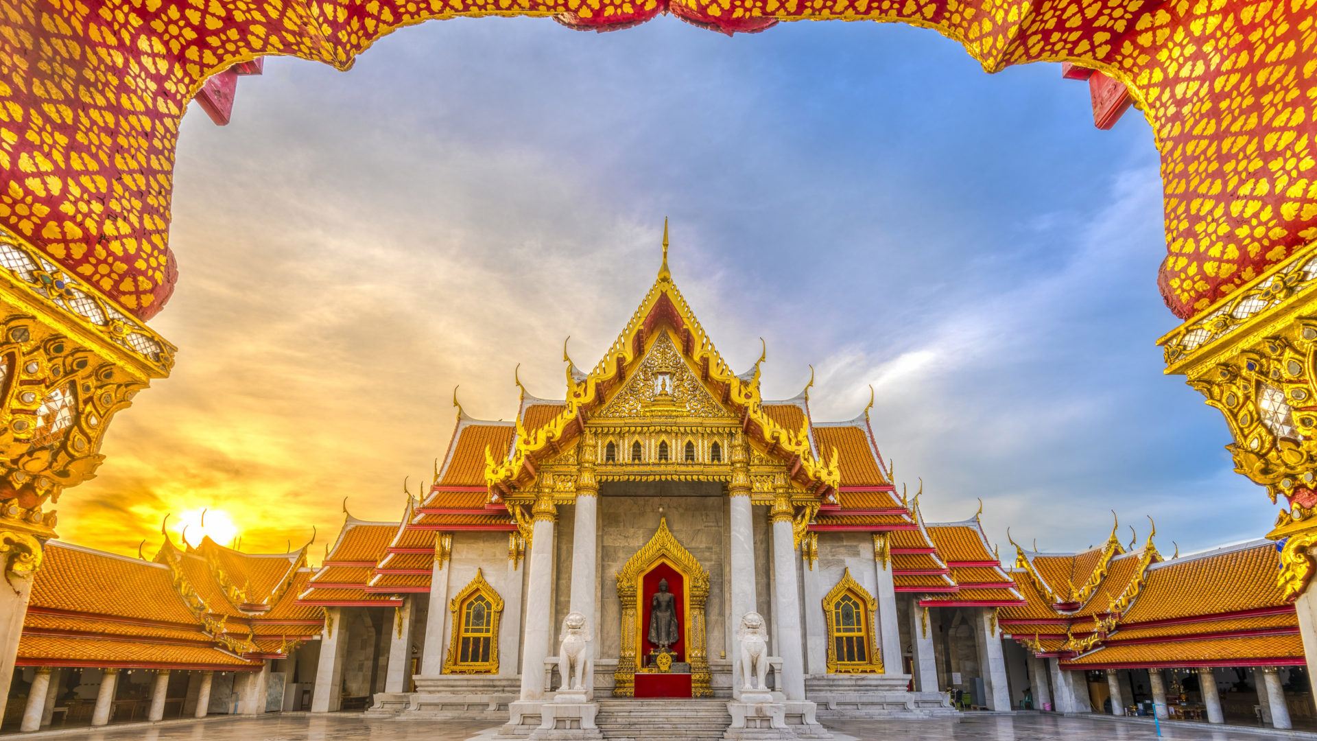 The Marble Temple Of Wat Benchamabhopit Buddhist Temple In Bangkok Thailand Android Wallpaper For Your Desktop Or Phone 5200x3250, Wallpaper13.com
