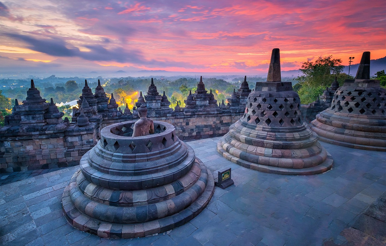 Wallpaper Indonesia, Borobudur, stupa, Buddhist temple image for desktop, section пейзажи