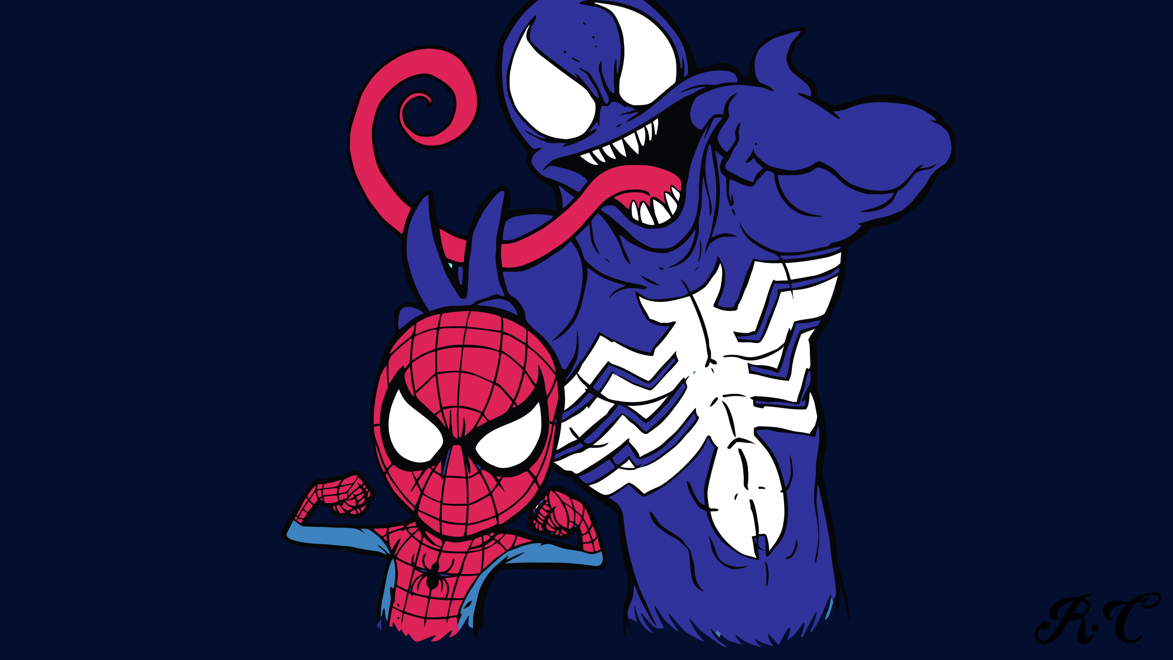 Desktop Wallpaper Minimal Spider Man Cartoon, HD Image, Picture, Background, Ukibkb