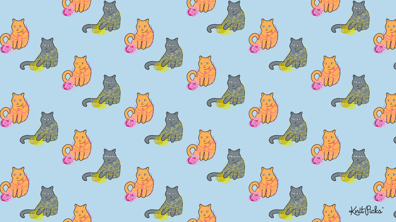 Free Cat Wallpaper Fun from Knitpicks.com