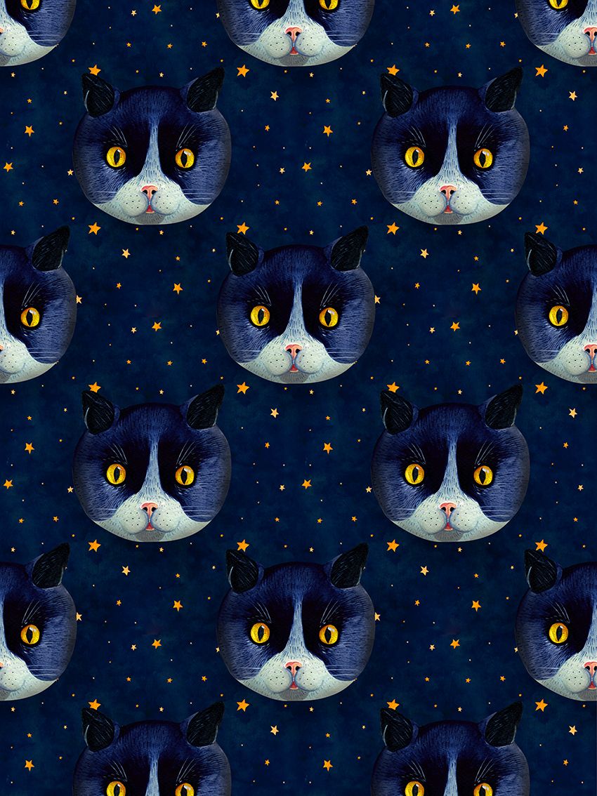 Wallpaper design pattern, Cat art, Cat pattern