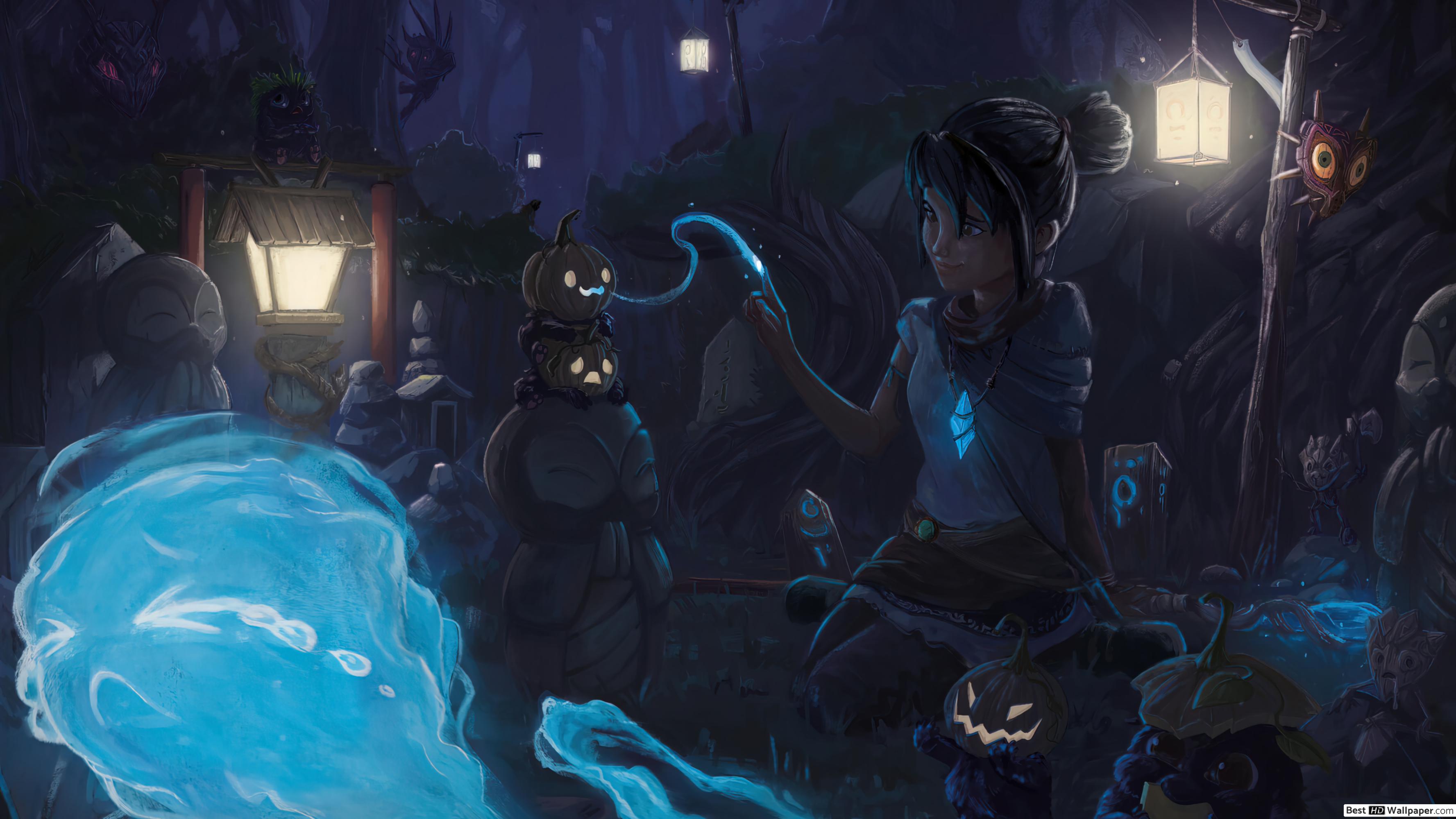 2021) Halloween Spirit. Kena of Spirits (Video Game) HD wallpaper download