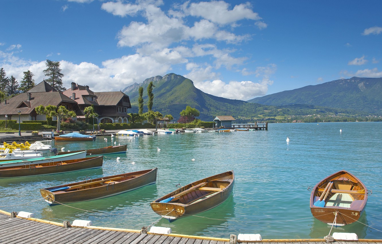 Wallpaper the city, lake, France, Marina, Annecy, le Lac Annecy image for desktop, section город