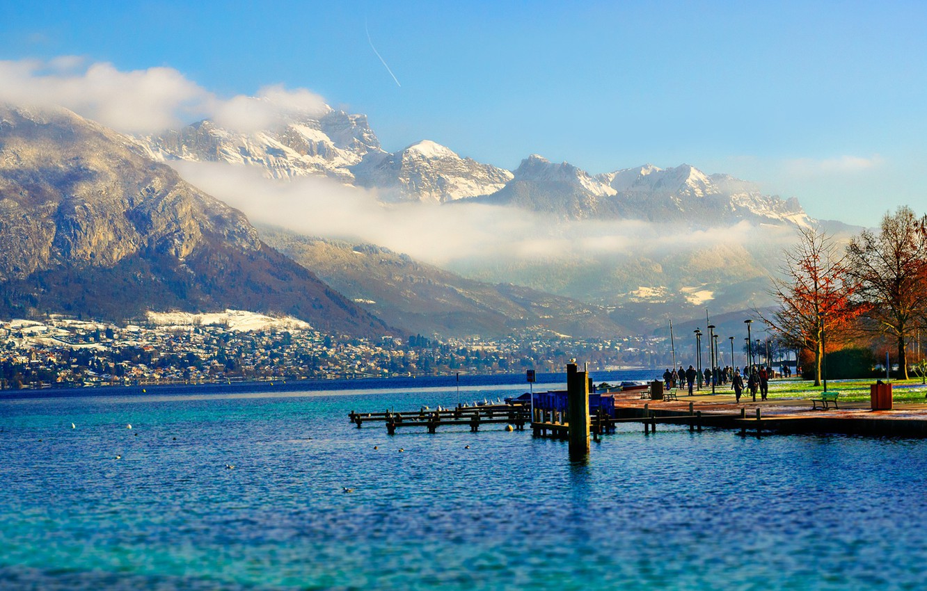 Wallpaper France, Mountains, Annecy, Haute Savoie, Lake Annecy, Auvergne Rhone Alpes, Mont Veyrier, Le Semnoz, The Spin Coating Image For Desktop, Section пейзажи