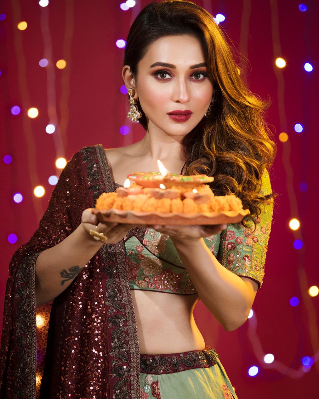 In Pics: Mimi Chakraborty, Nusrat Jahan Shine During Their Diwali Celebrations