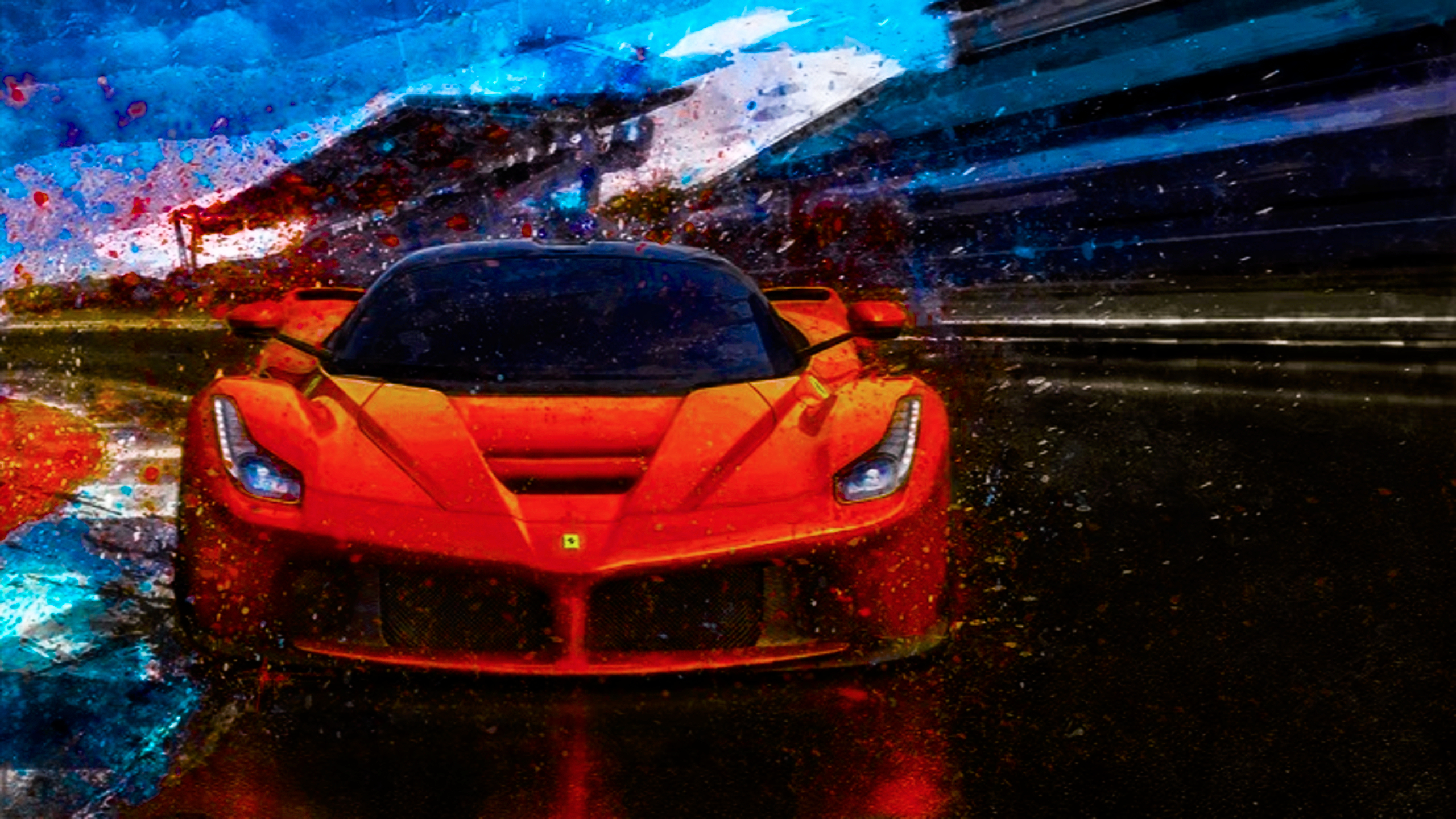 Wallpaper, car, circuit, Ferrari, painting 2560x1440 Plezier