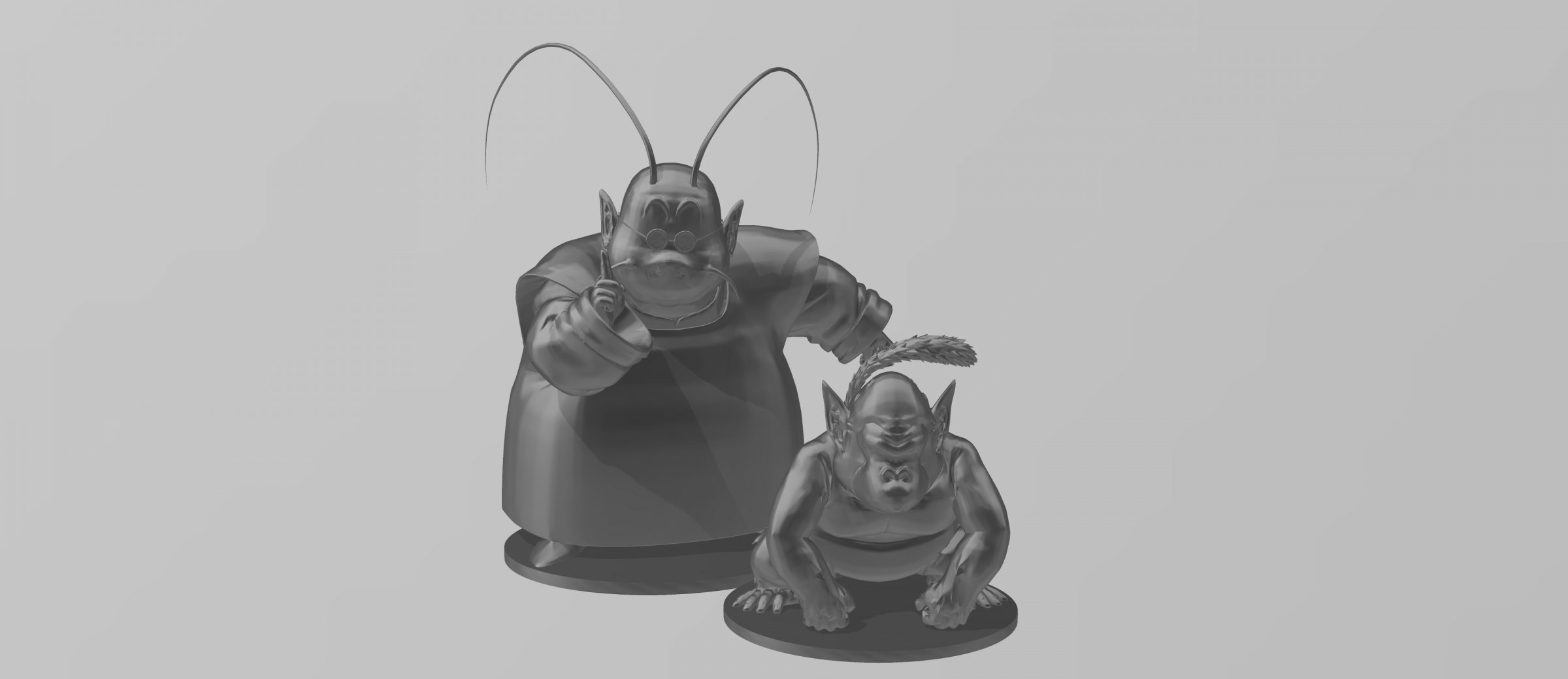 King Kai and Bubbles Print Ready 3D Model