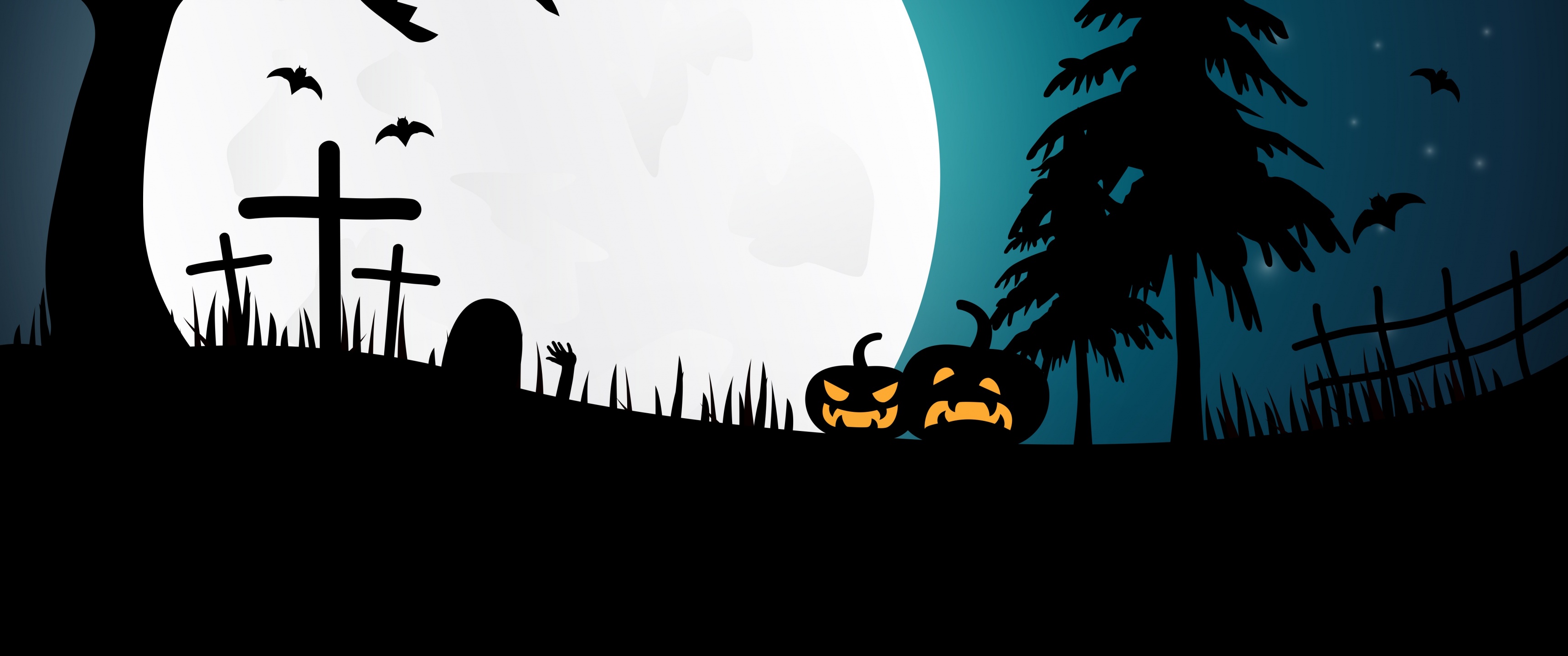 Halloween pumpkins Wallpaper 4K, Moon, Night, Silhouette, 5K, Celebrations/ Halloween
