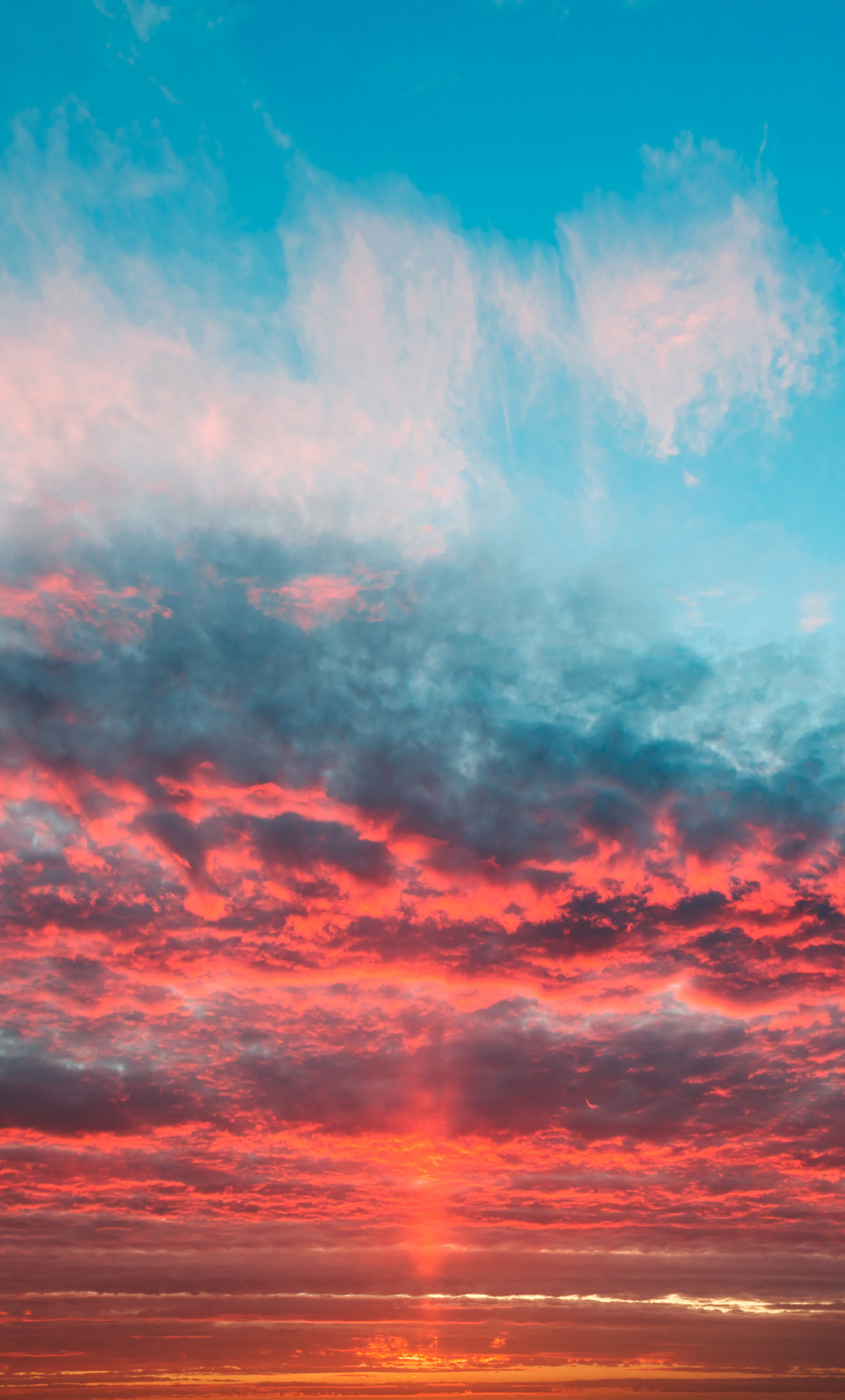 Download Sky, orange clouds, sunset wallpaper, 1280x iPhone 6 Plus