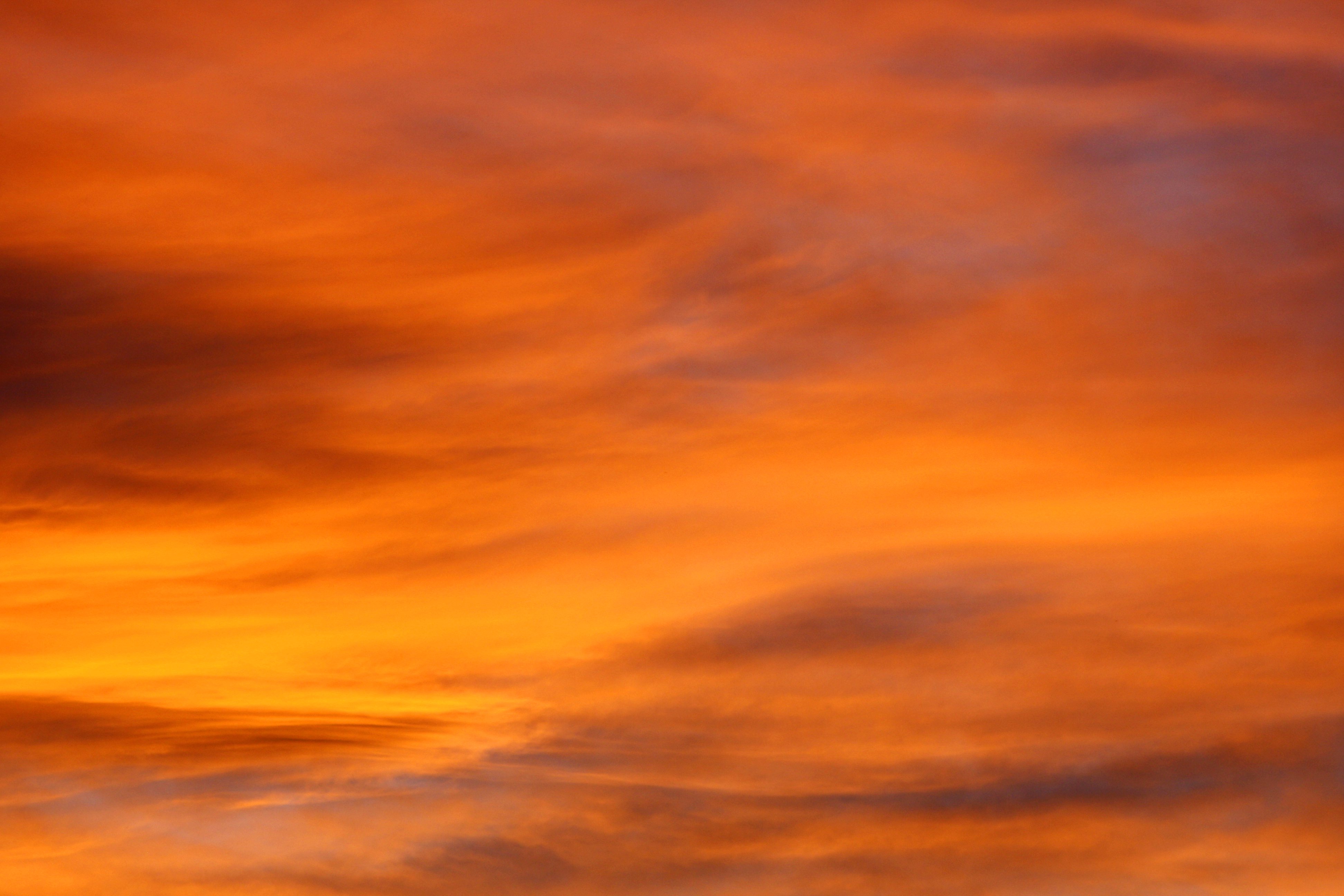 Brilliant Orange Sunset Clouds Picture. Free Photograph. Photo Public Domain