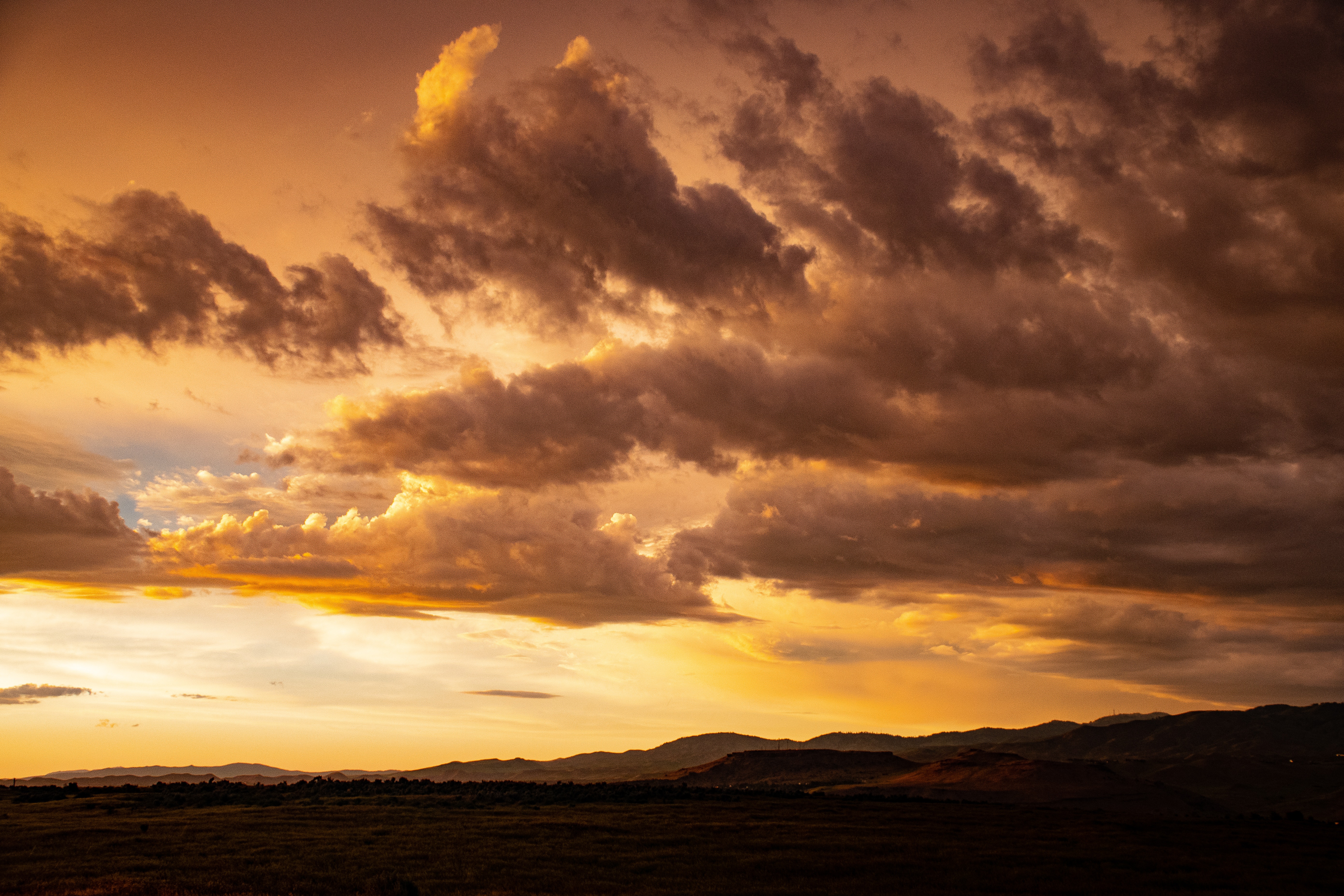 Orange Sunset With Clouds in Sky · Free