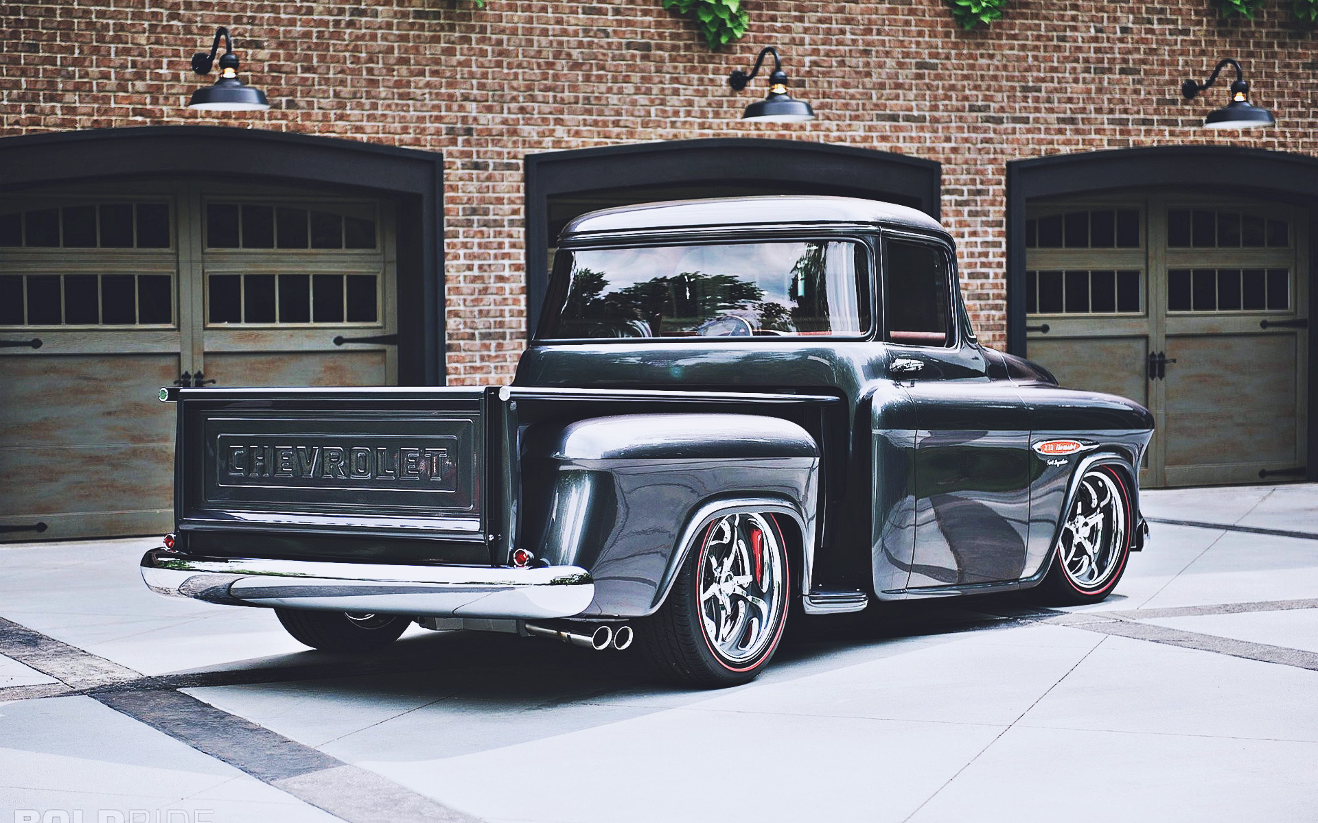 Download wallpapers Chevrolet 3100, retro cars, 1950 cars, tuning, low ride...