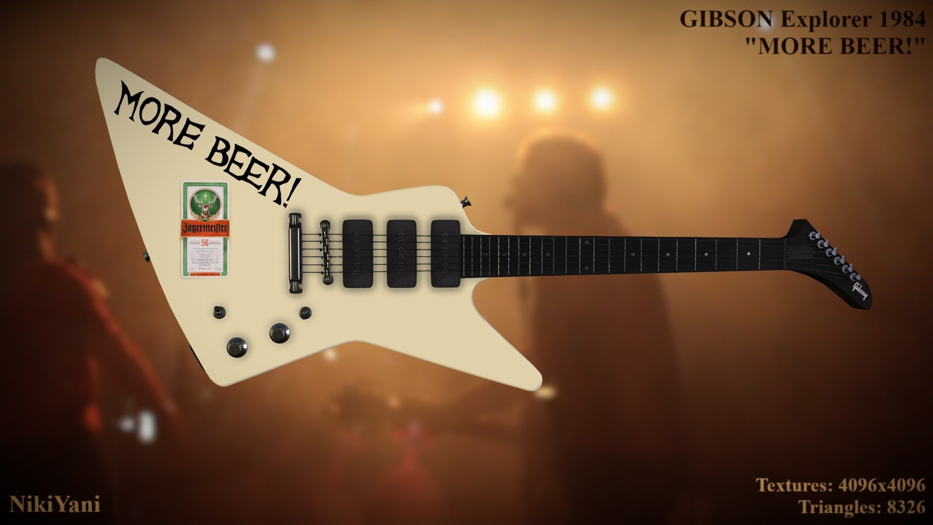 Gibson Explorer MORE BEER! Royalty Free 3D model by NikiYani [8e5de9c]