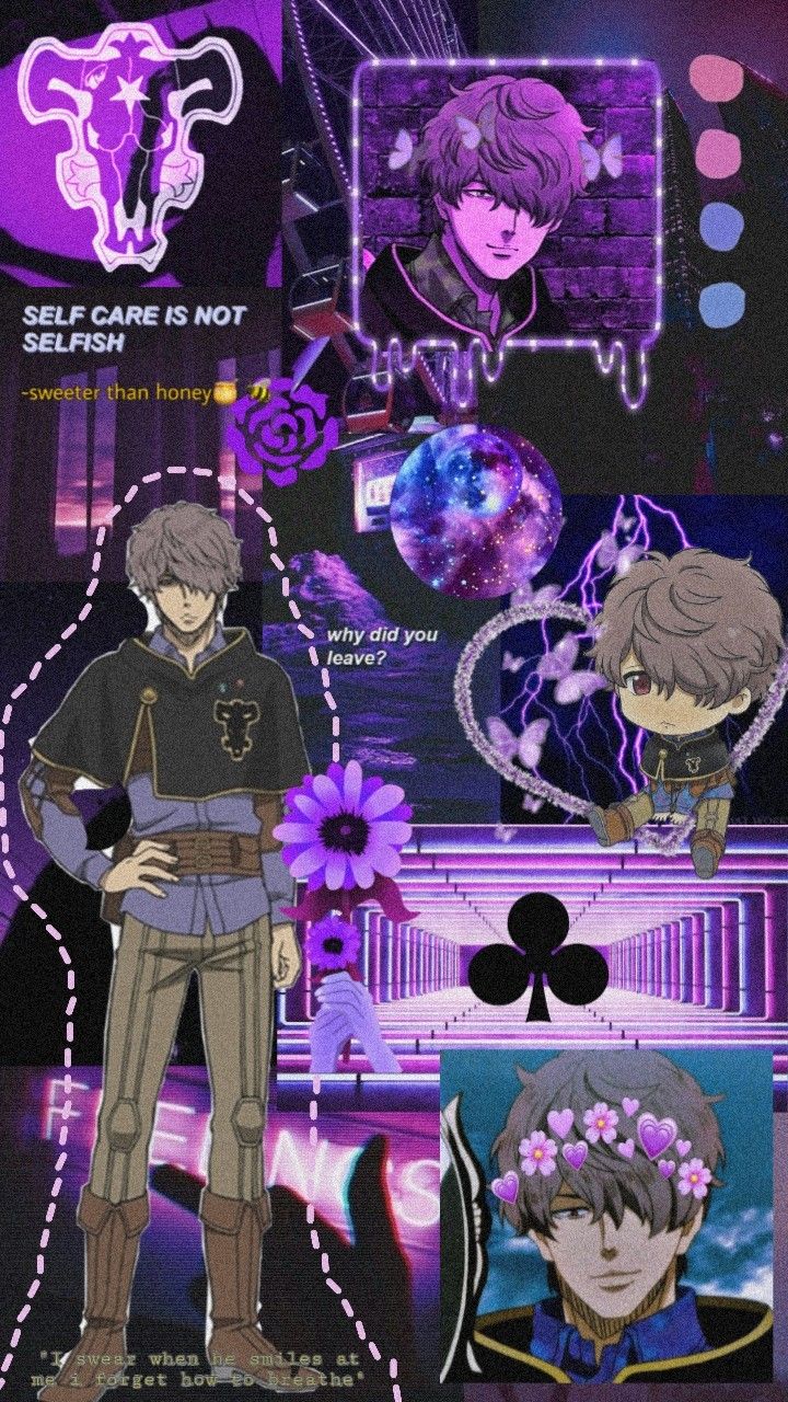 Gauche Adlai Black Clover / Aesthetic Wallpaper Dark Purple. Клевер