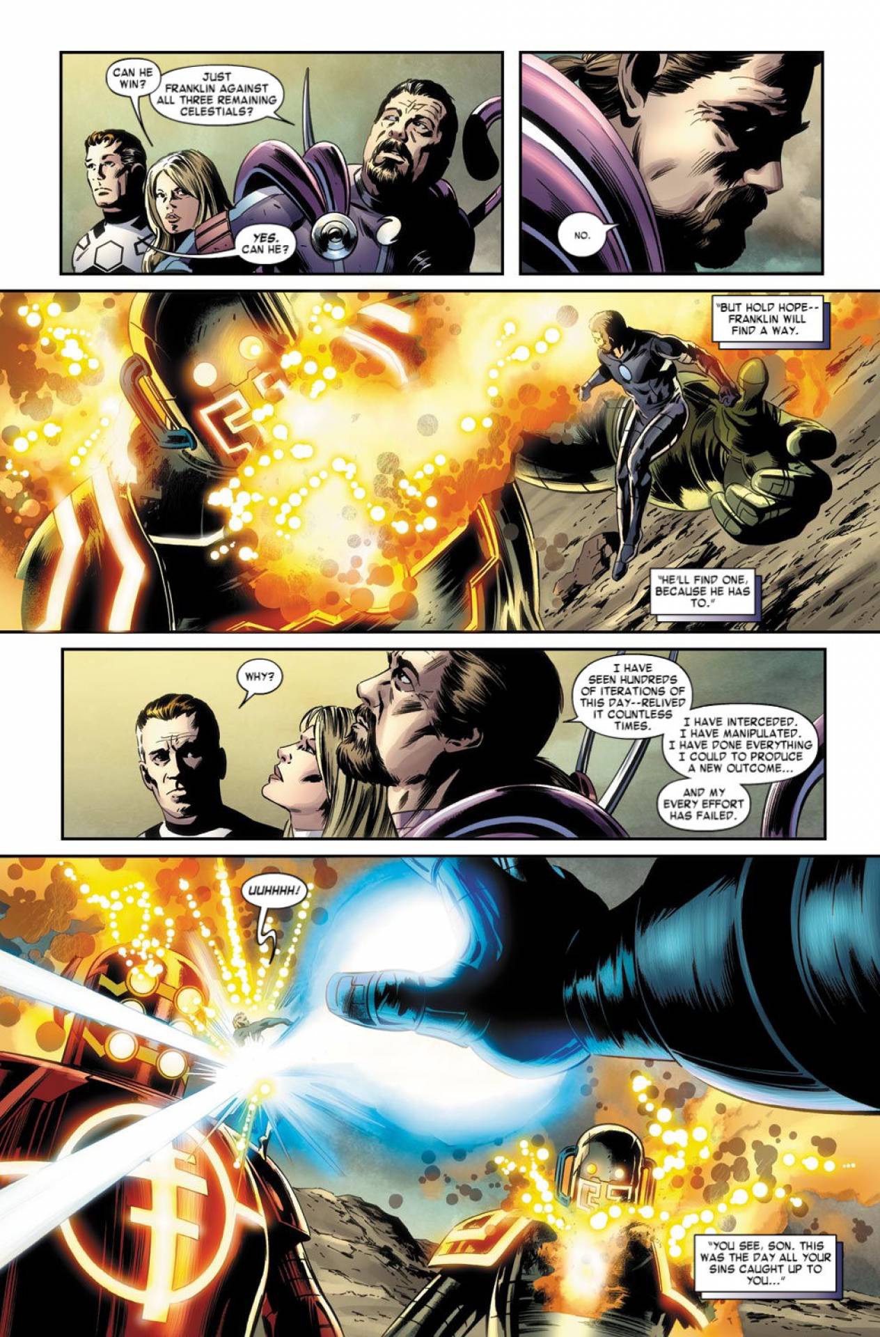 Are the Celestials more powerful than Franklin Richards, are they more powerful than Thanos?