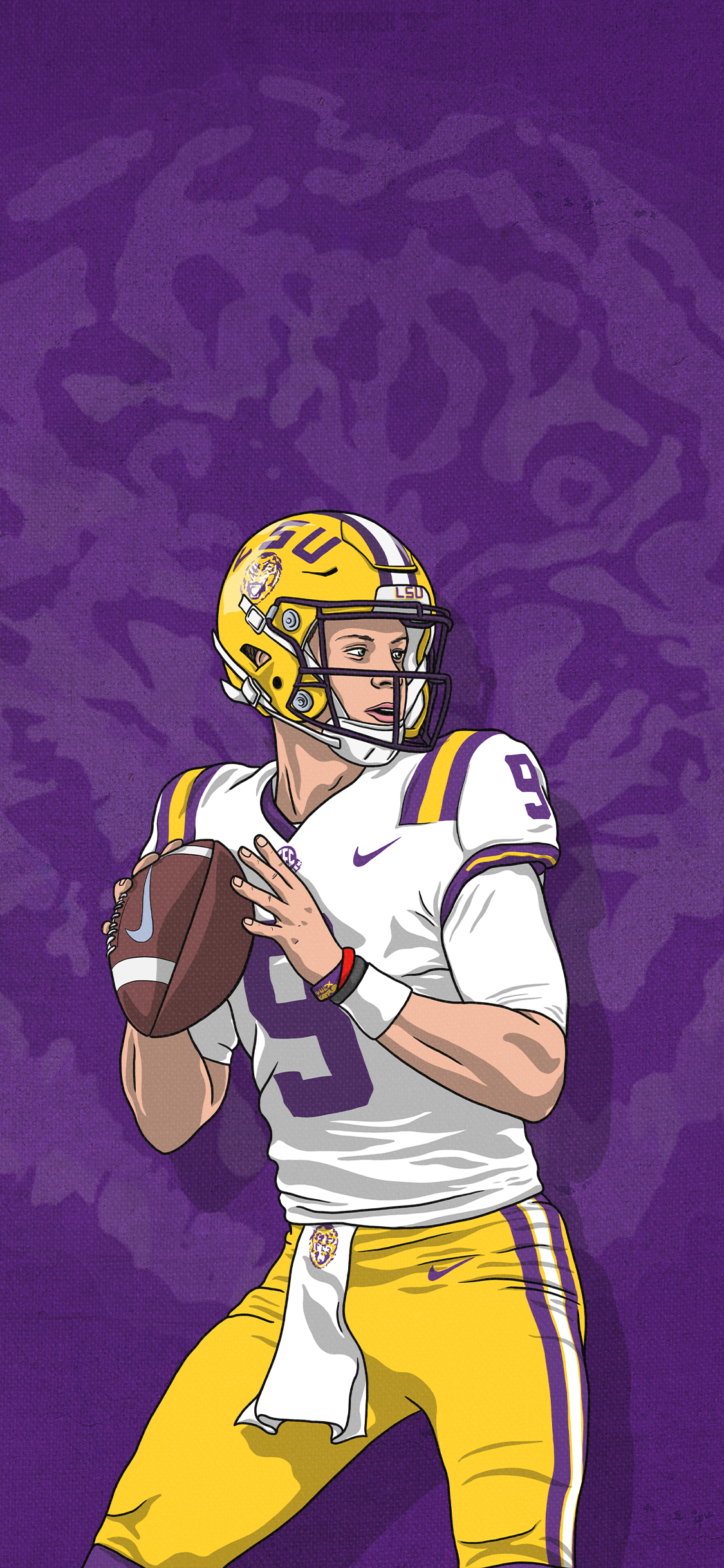 lsu wallpaper, sports gear, helmet, player, yellow, team sport, cartoon, sports equipment, jersey, american football, illustration