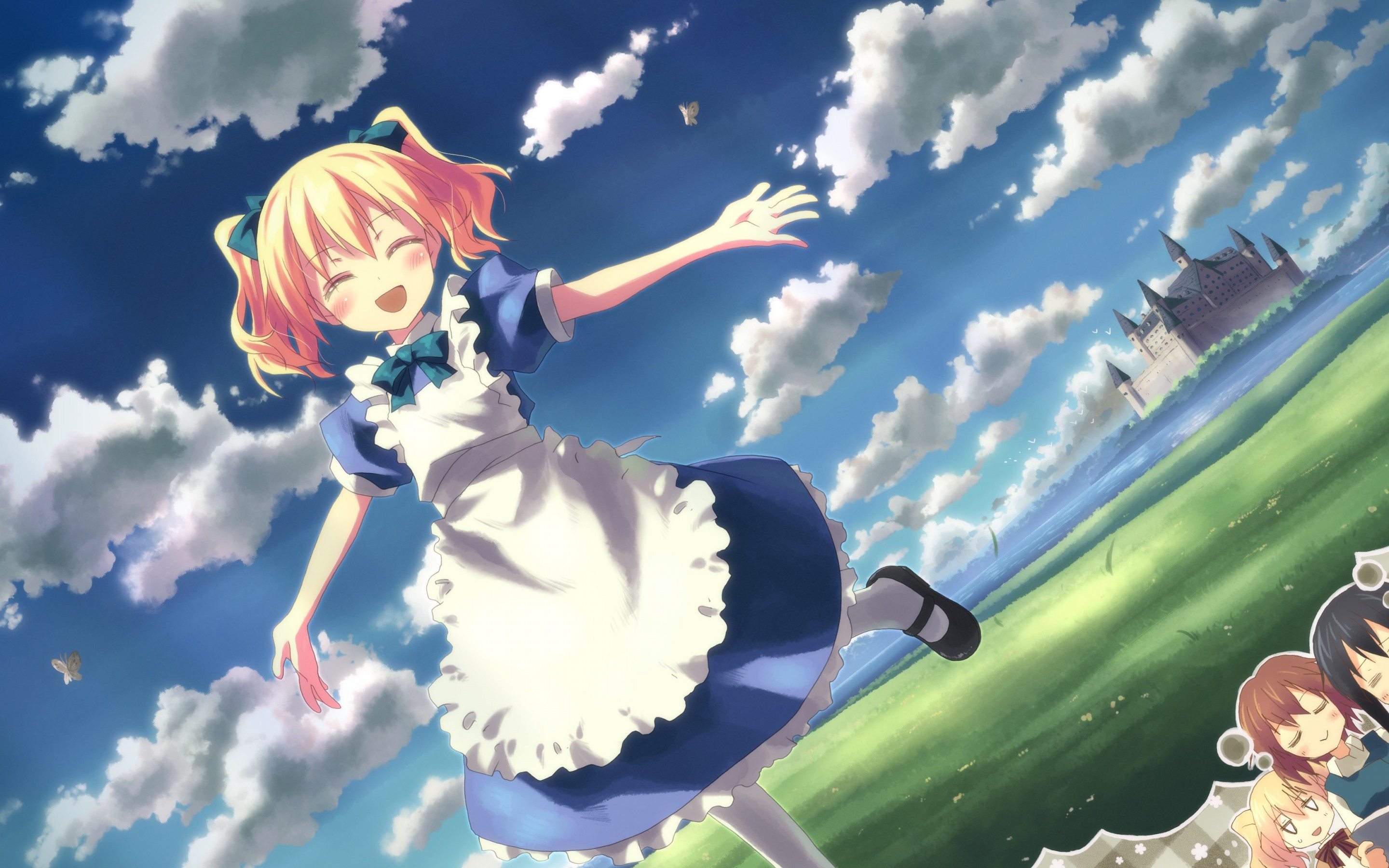 Download 2880x1800 Kiniro Mosaic, Alice Cartelet, Alice In Wonderland, Blonde, Smiling, Maid Wallpaper for MacBook Pro 15 inch