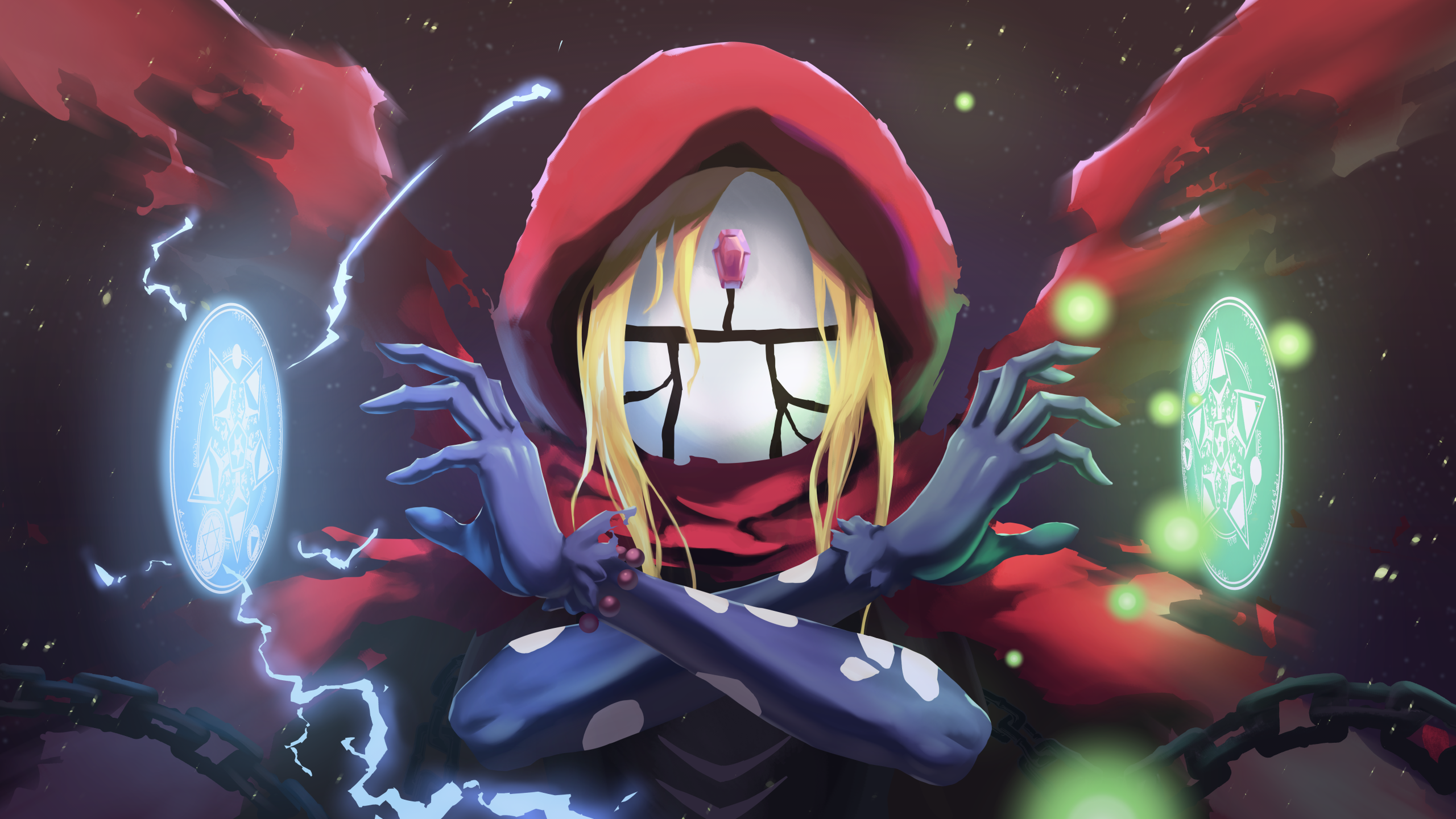 Glove, Evileye (Overlord), Mask, Overlord (Anime), Girl, Blonde, Anime wallpaper