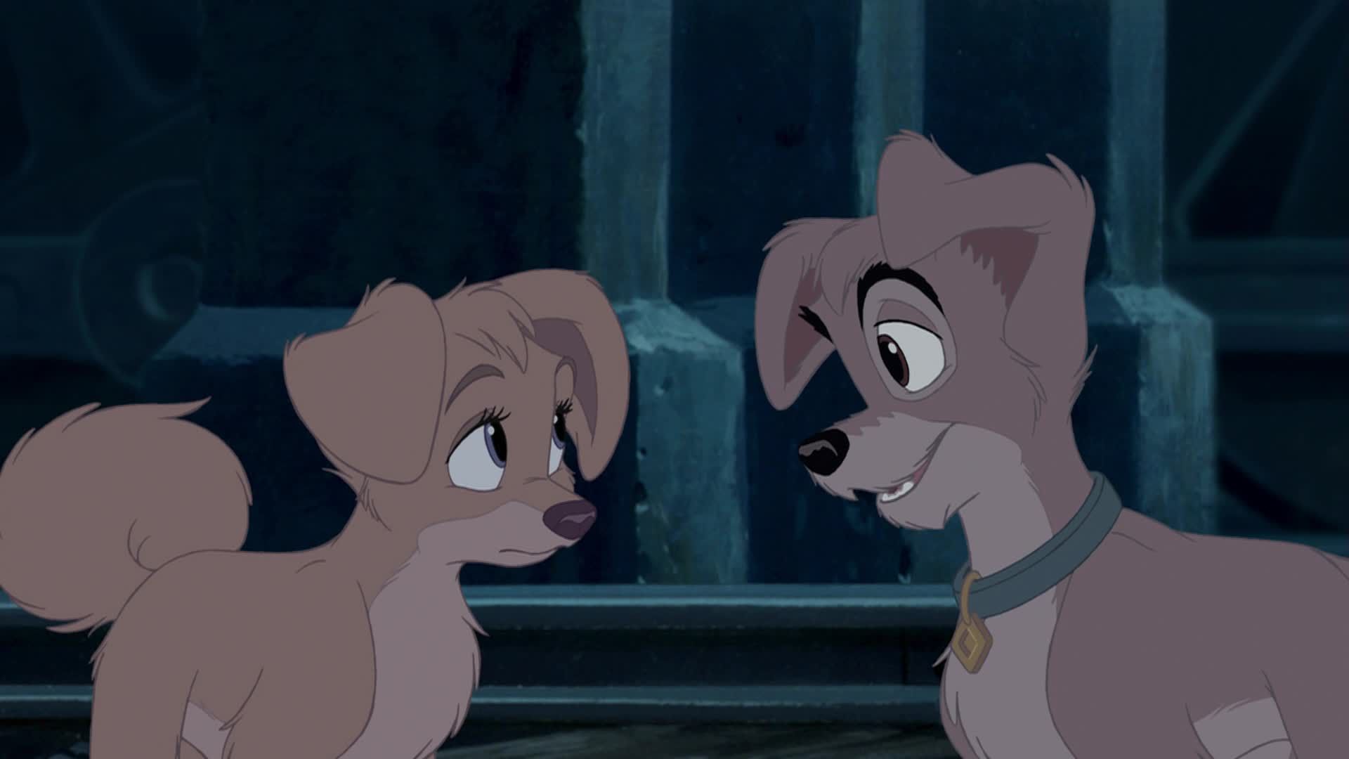 ANGEL & SCAMP Lady and the Tramp II: Scamp's Adventure, 2001. Vintage cartoon, Classic cartoon characters, Disney animated movies