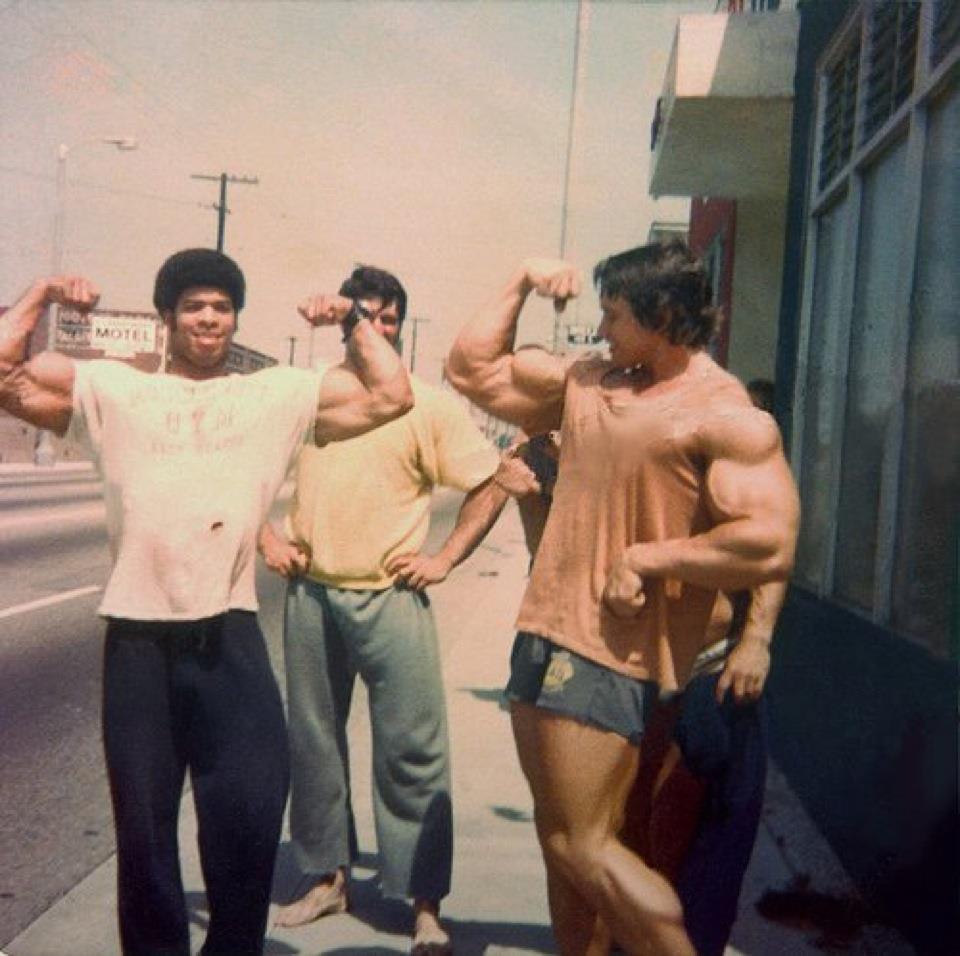 Who has better arms? Larry Scott or Arnold?
