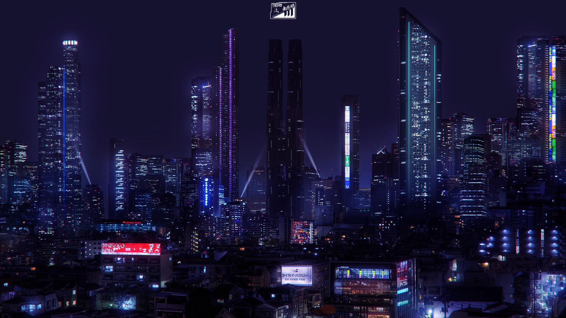 #neon, #cyberpunk, #Japan, #city, #futuristic city, #science fiction, wallpaper HD Wallpaper
