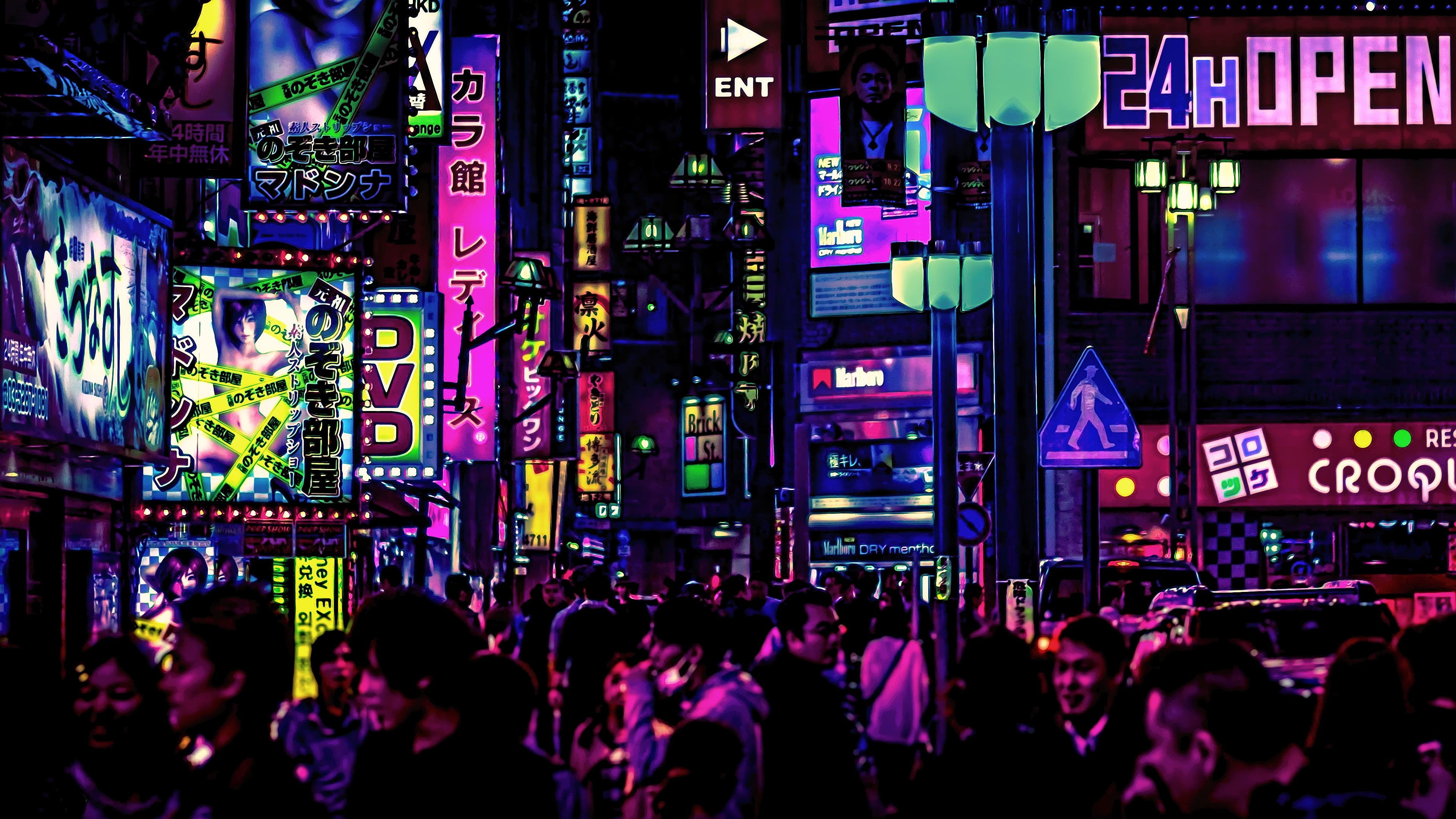 Wallpaper / night, cyberpunk, futuristic city, artwork, digital art, concept art, fantasy art, futuristic, Japan, city