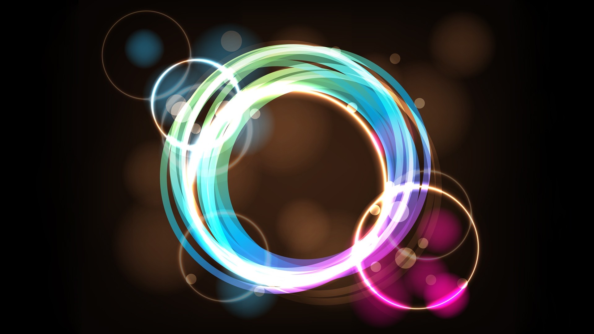 colorful, neon, abstract, blue, circle, shapes, brown background, light, color, number, computer wallpaper, font, poi. Mocah HD Wallpaper