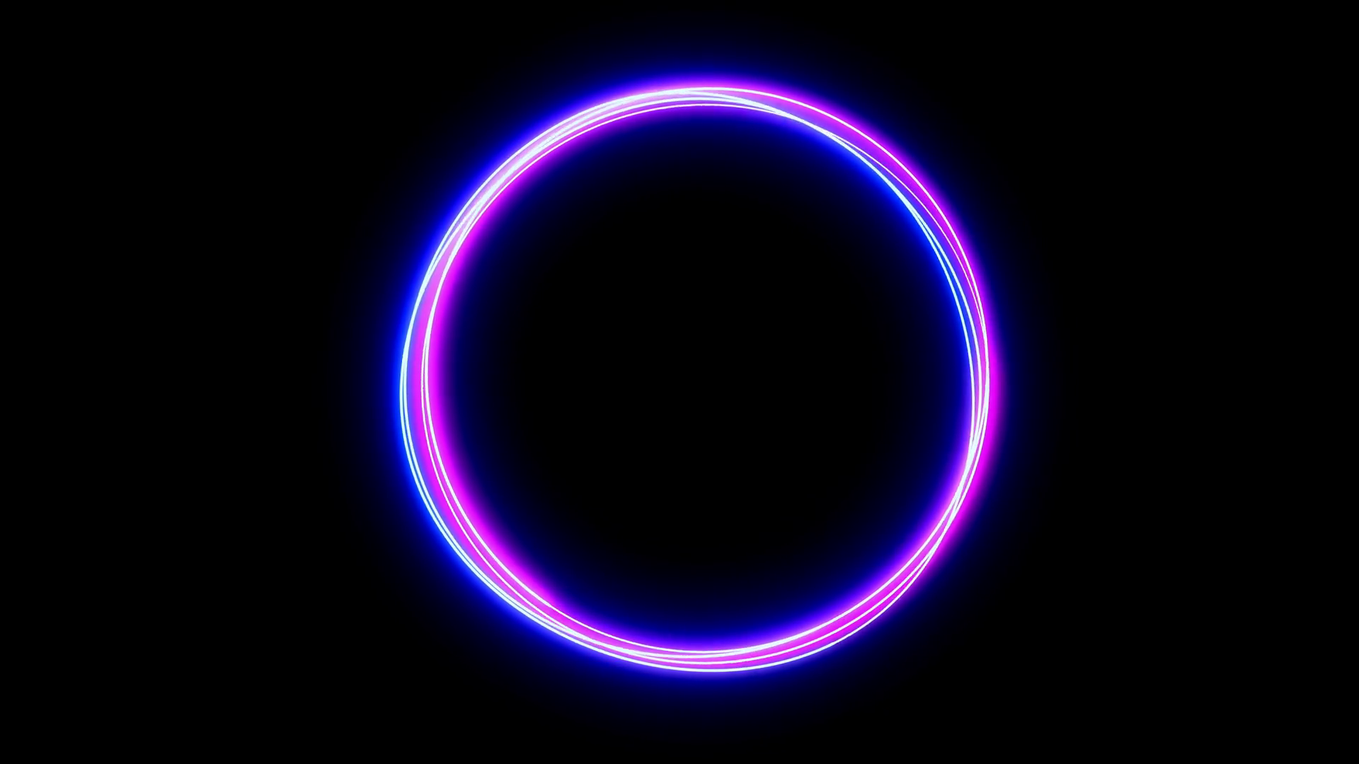 Abstract neon circle, fluorescent light. Loop animation. Stock Video Footage