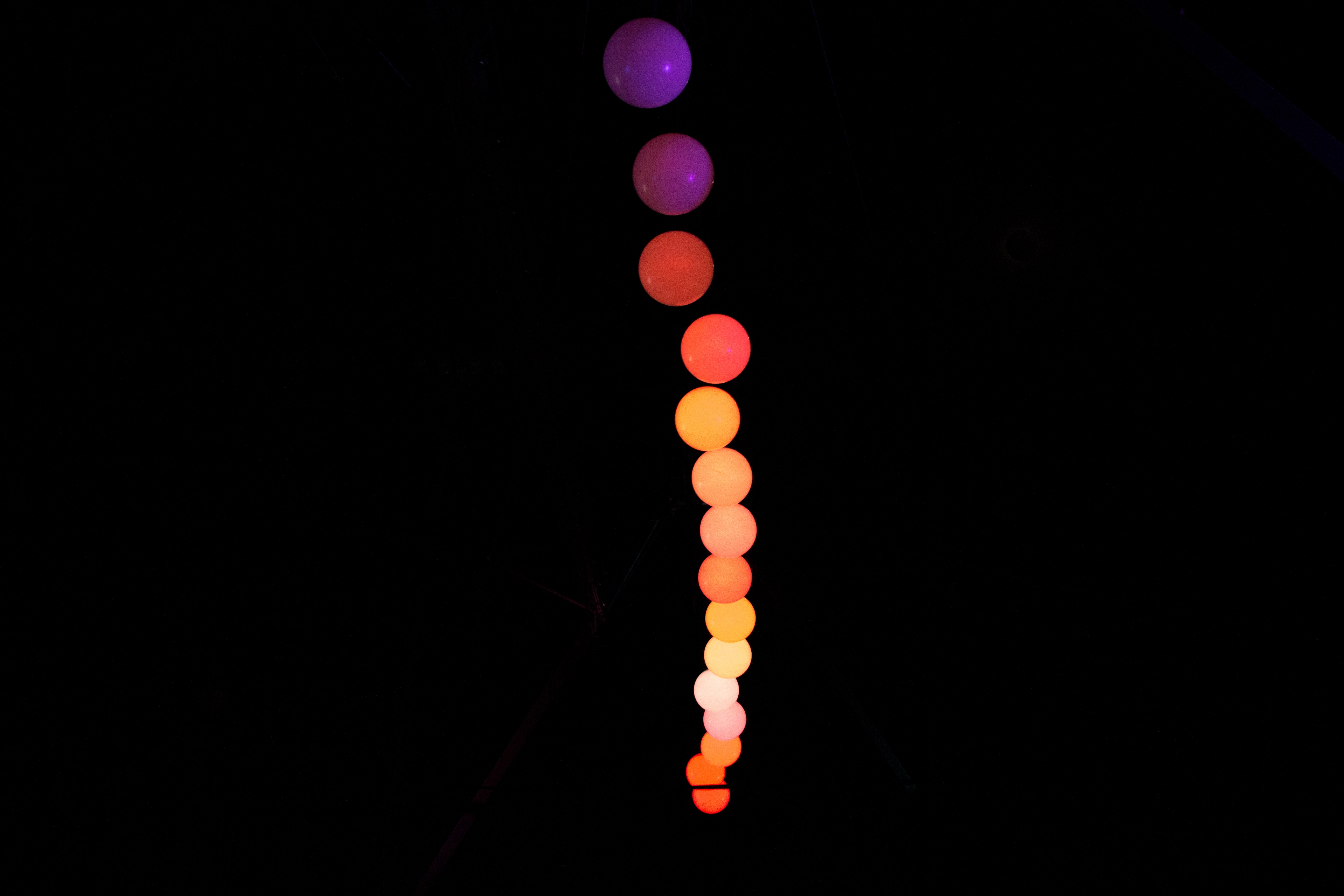 Colorful, light, neon, garland, balls wallpaper