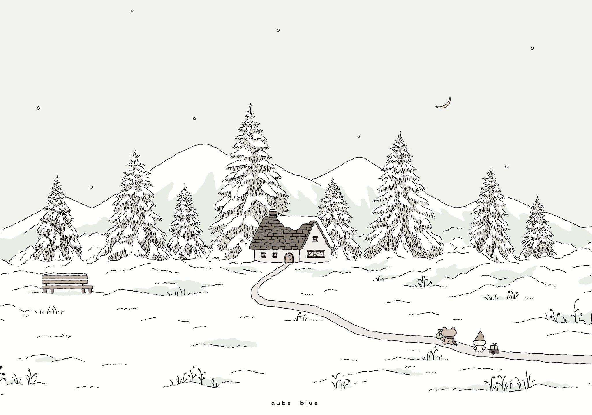 aube blue 오브블루 on Twitter. Winter wallpaper, Winter wallpaper desktop, Cute desktop wallpaper