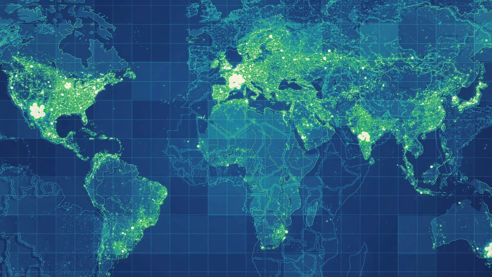 1920x New Global Map Network Green
