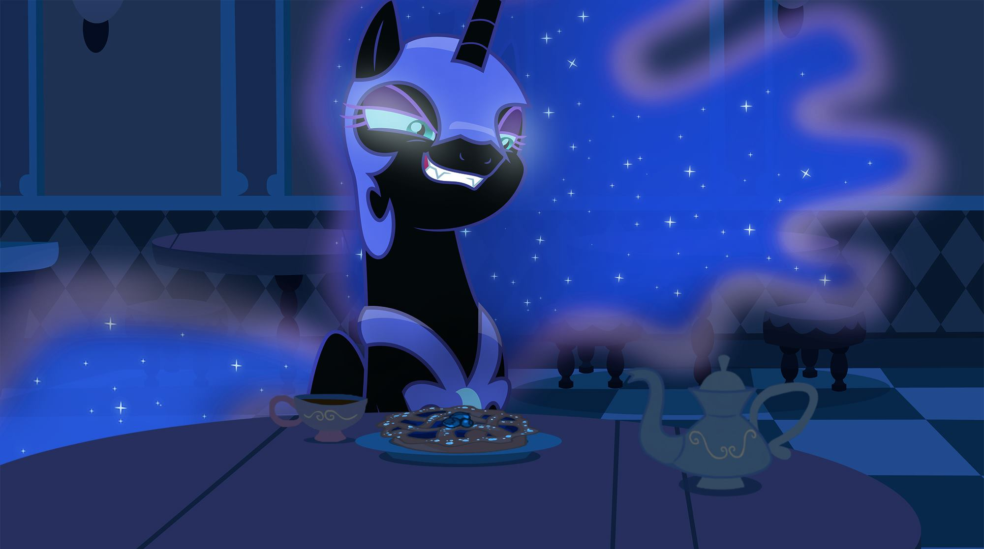 Wallpaper, My Little Pony, Princess Luna, Nightmare Moon 2000x1117