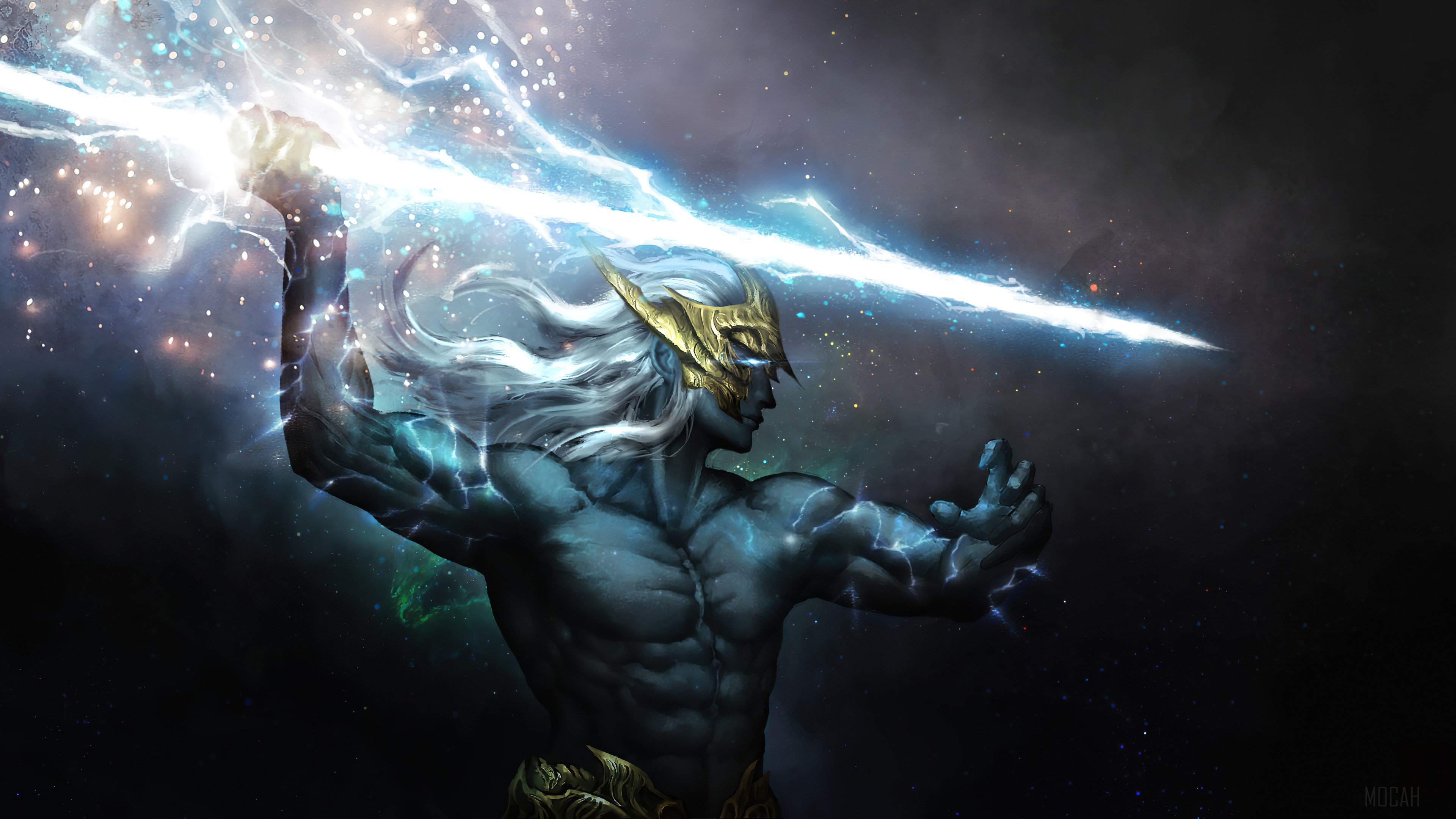 Zeus, Lightning, God, Fantasy 4k wallpaper HD Wallpaper