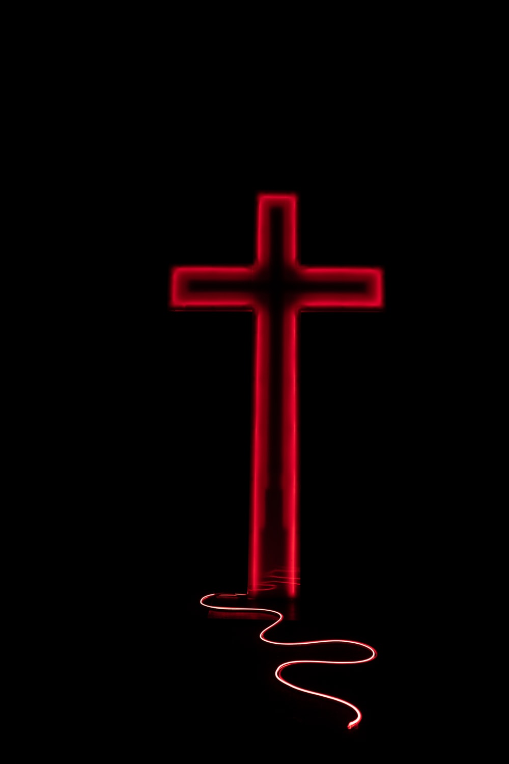 Neon Cross Picture. Download Free Image