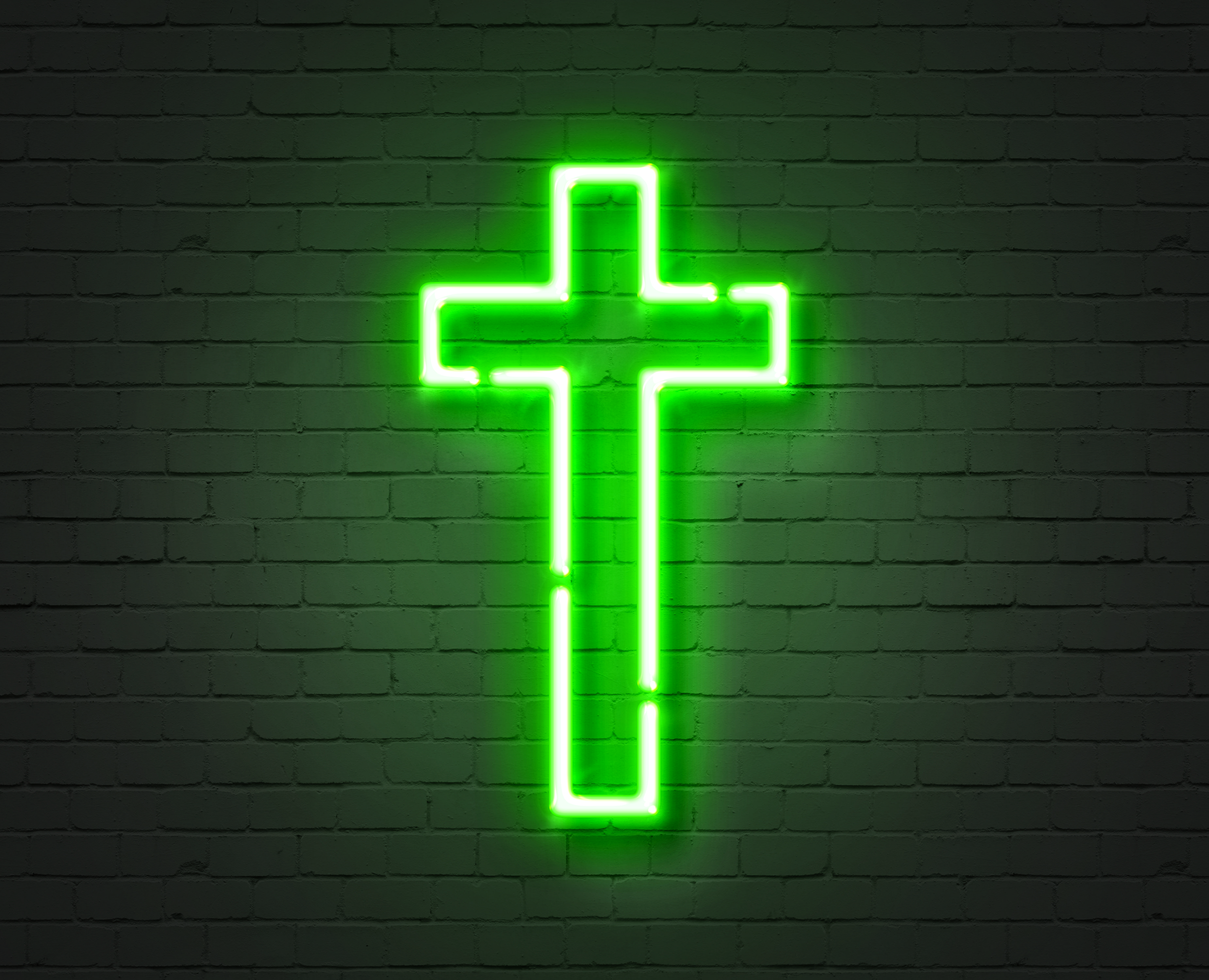 Premium Vector  Religion cross neon sign purple christian cross icon