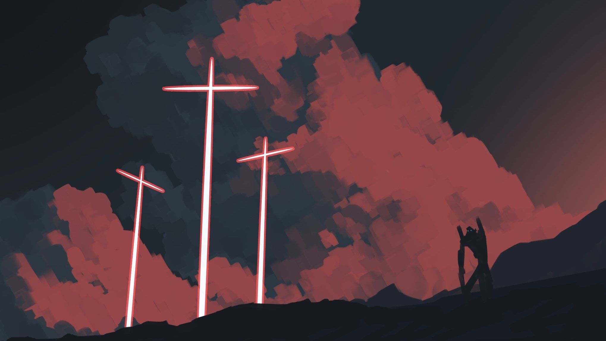 Neon Genesis Evangelion Cross Wallpaper [2038 x 1147]