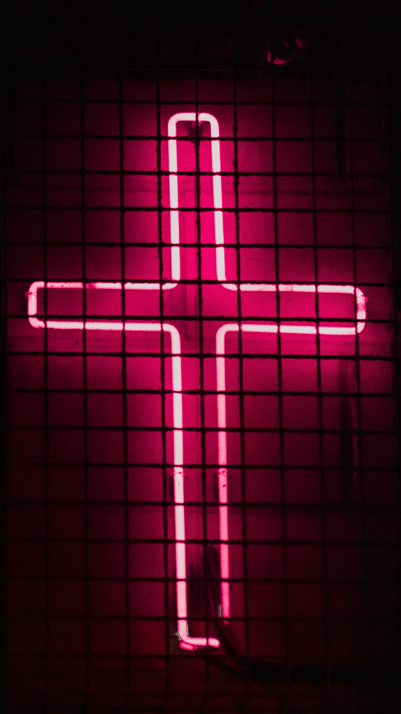 cross wallpaper, cross, red, light, neon, symbol