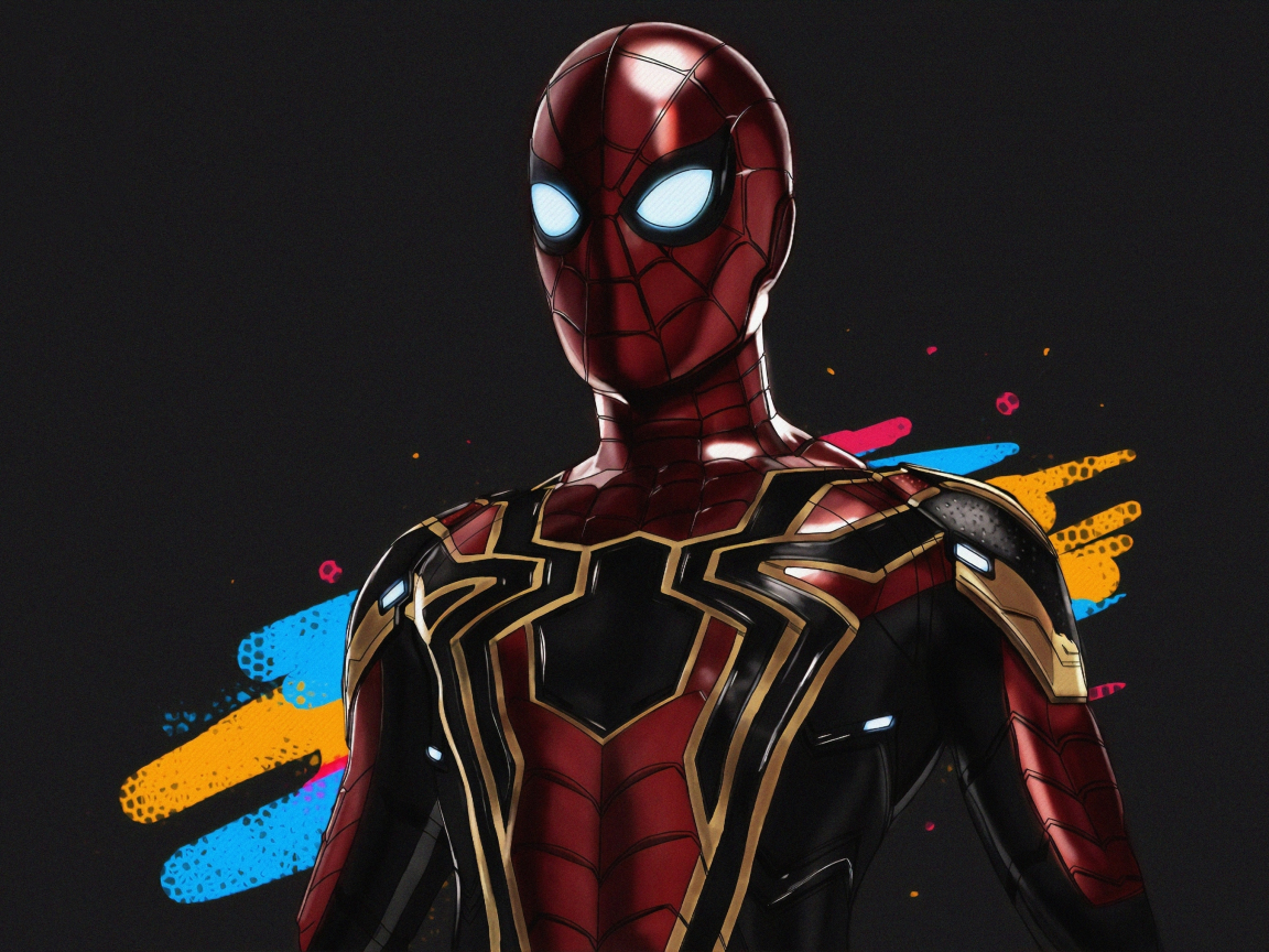 Download 1152x864 Wallpaper Spider Man, Iron Suit, Art, Standard 4: Fullscreen, 1152x864 HD Image, Background, 21903